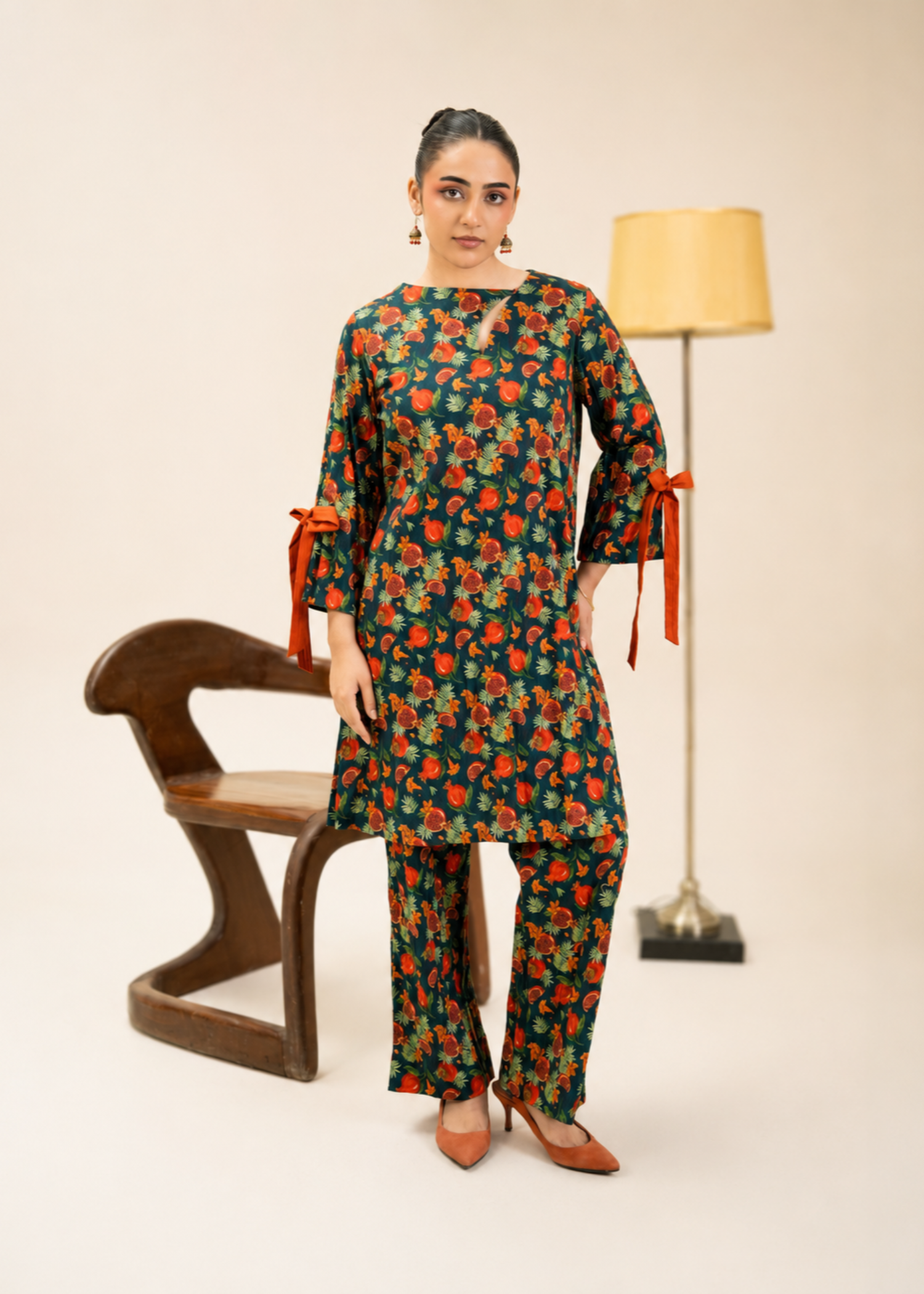 seersucker Co Ord Sets in Bottle green, pumpkin orange, pistachio green