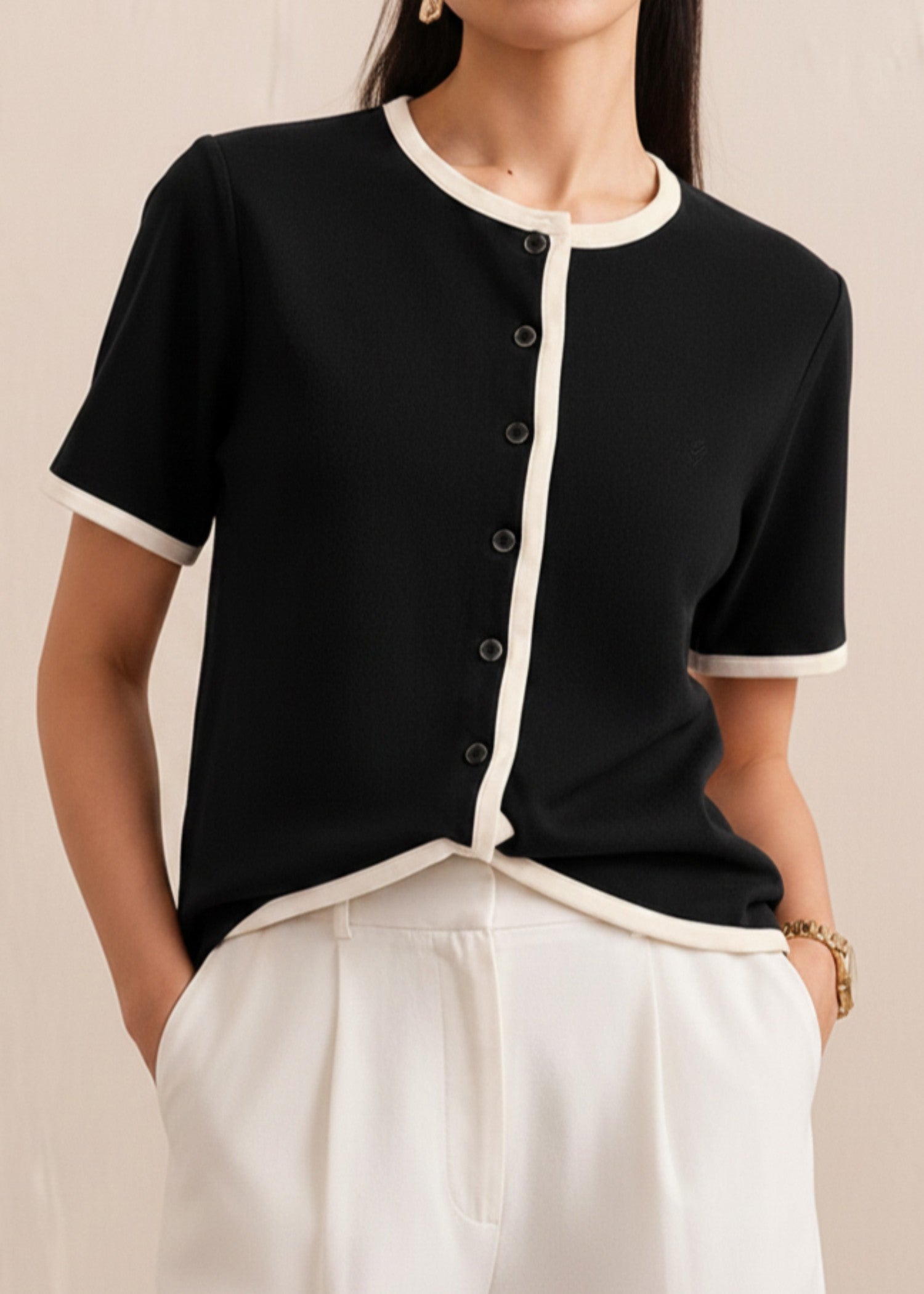 cotton Cardigan in Black