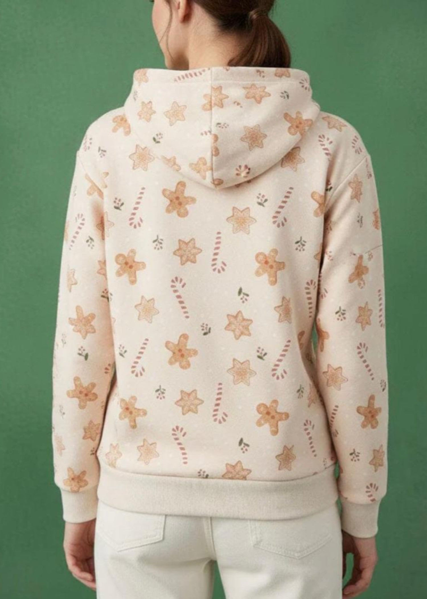 fleece Hoodie in Beige