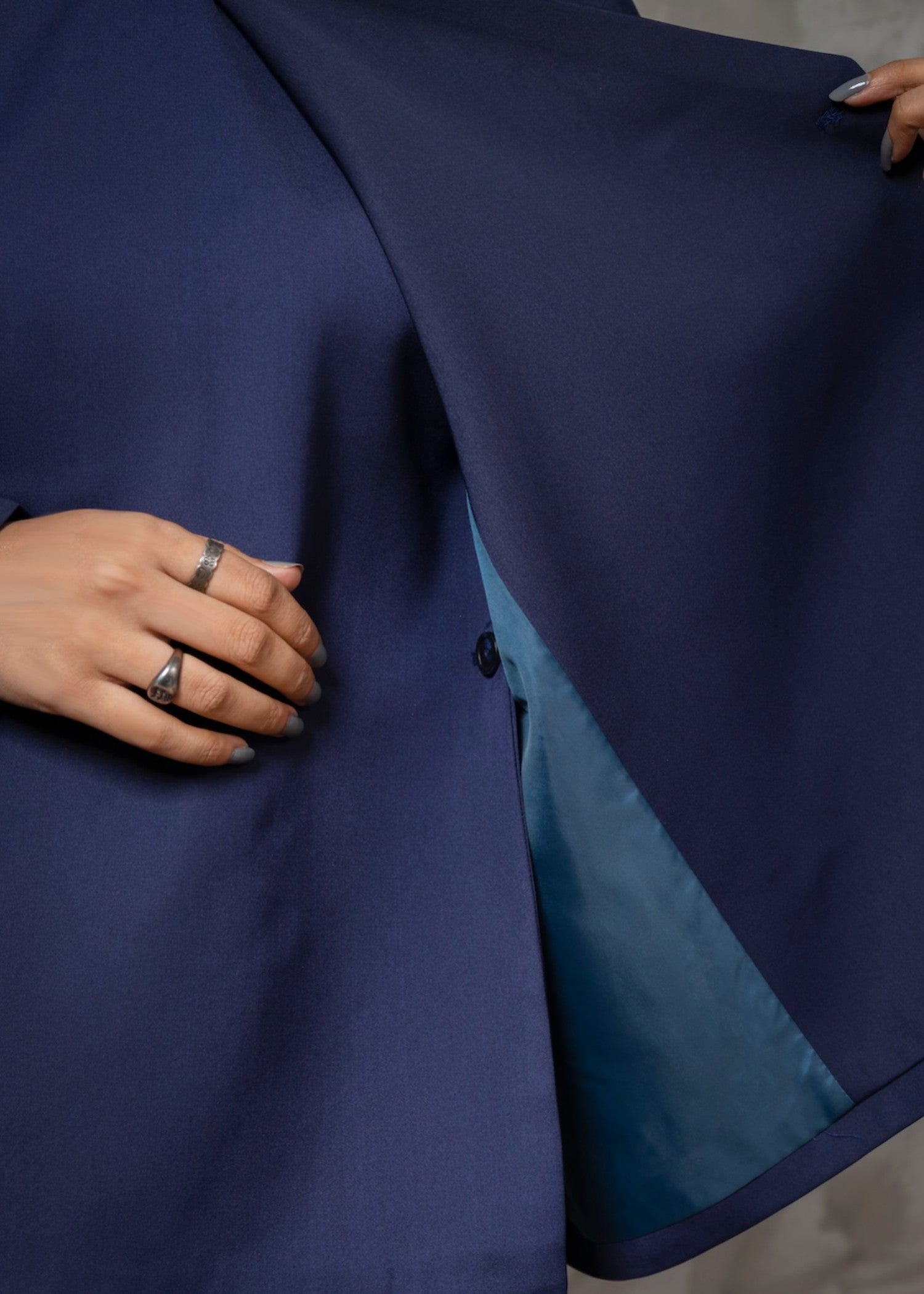 twill cotton Top in Navy blue