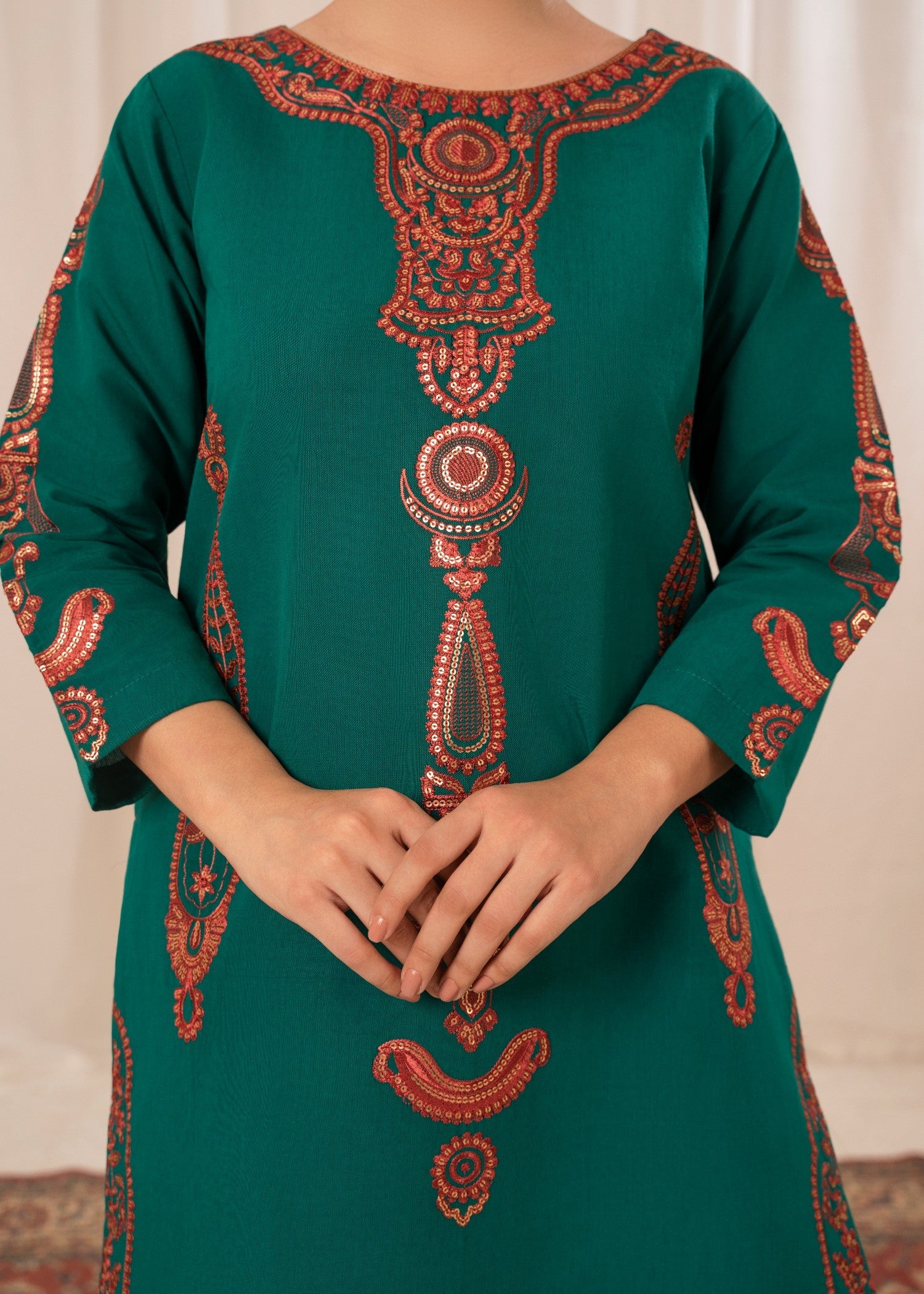 cotton viscose Kurta Set in Hot pink
