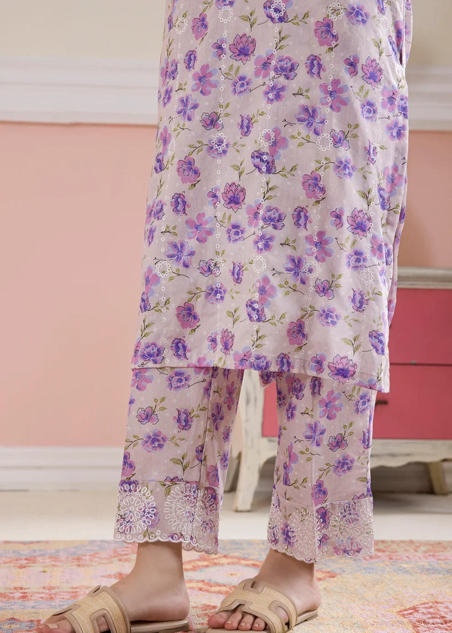 cambric Co Ord Sets in Lilac