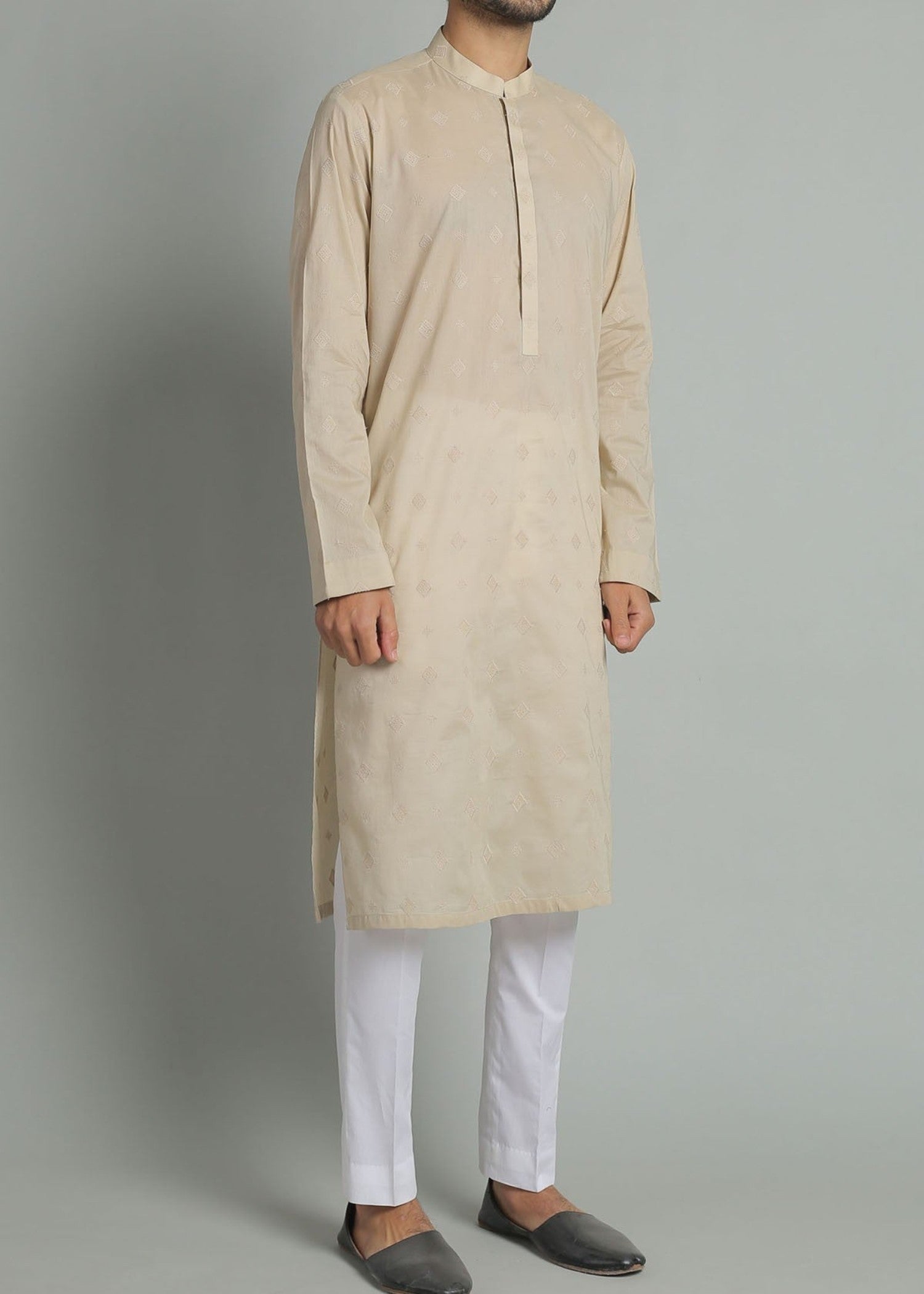 cotton Kurta in Beige