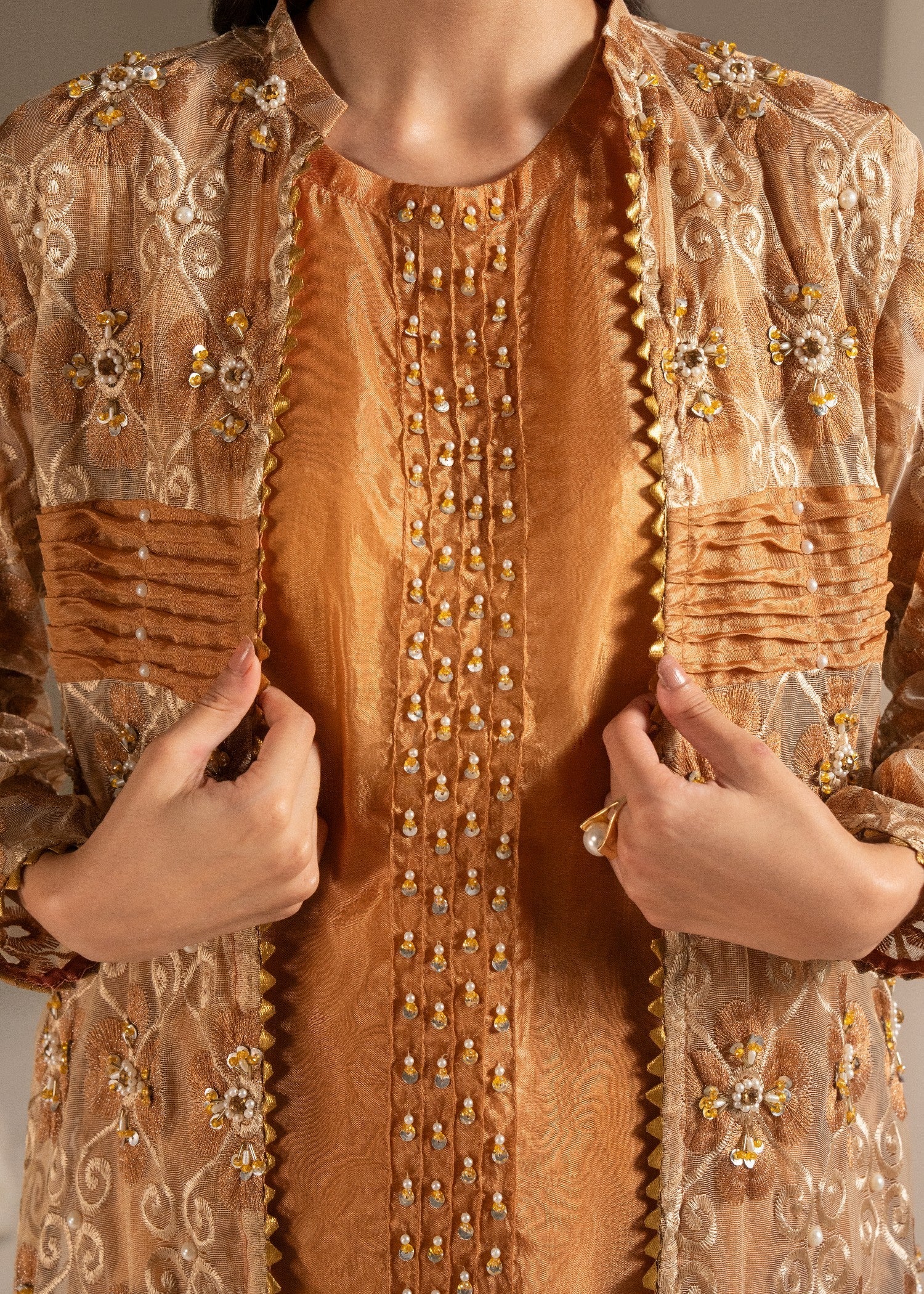 chiffon Gown in Copper
