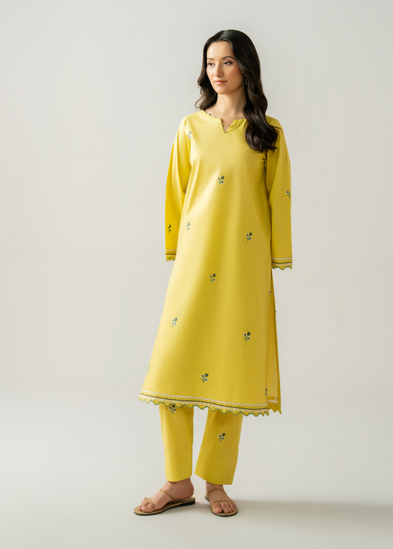 lawn Kurta Set in Straw