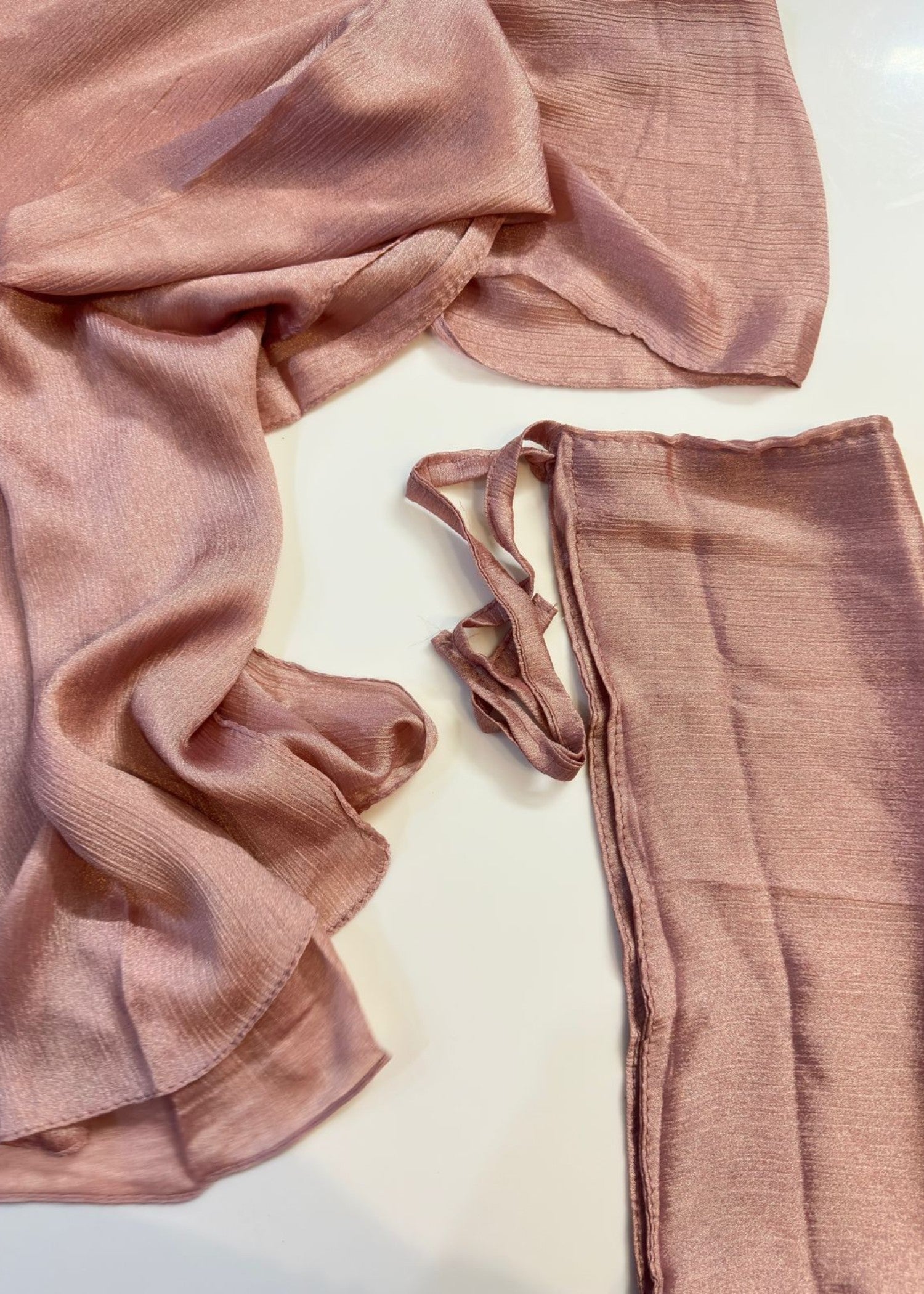 banarsi silk Hijab in Tea rose pink