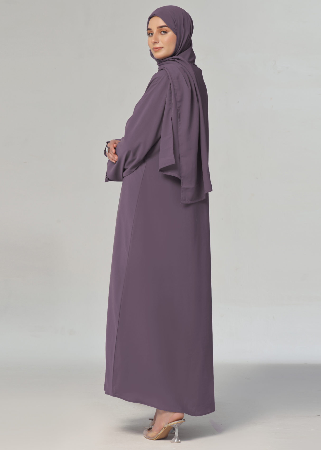 georgette Abaya in Mauve