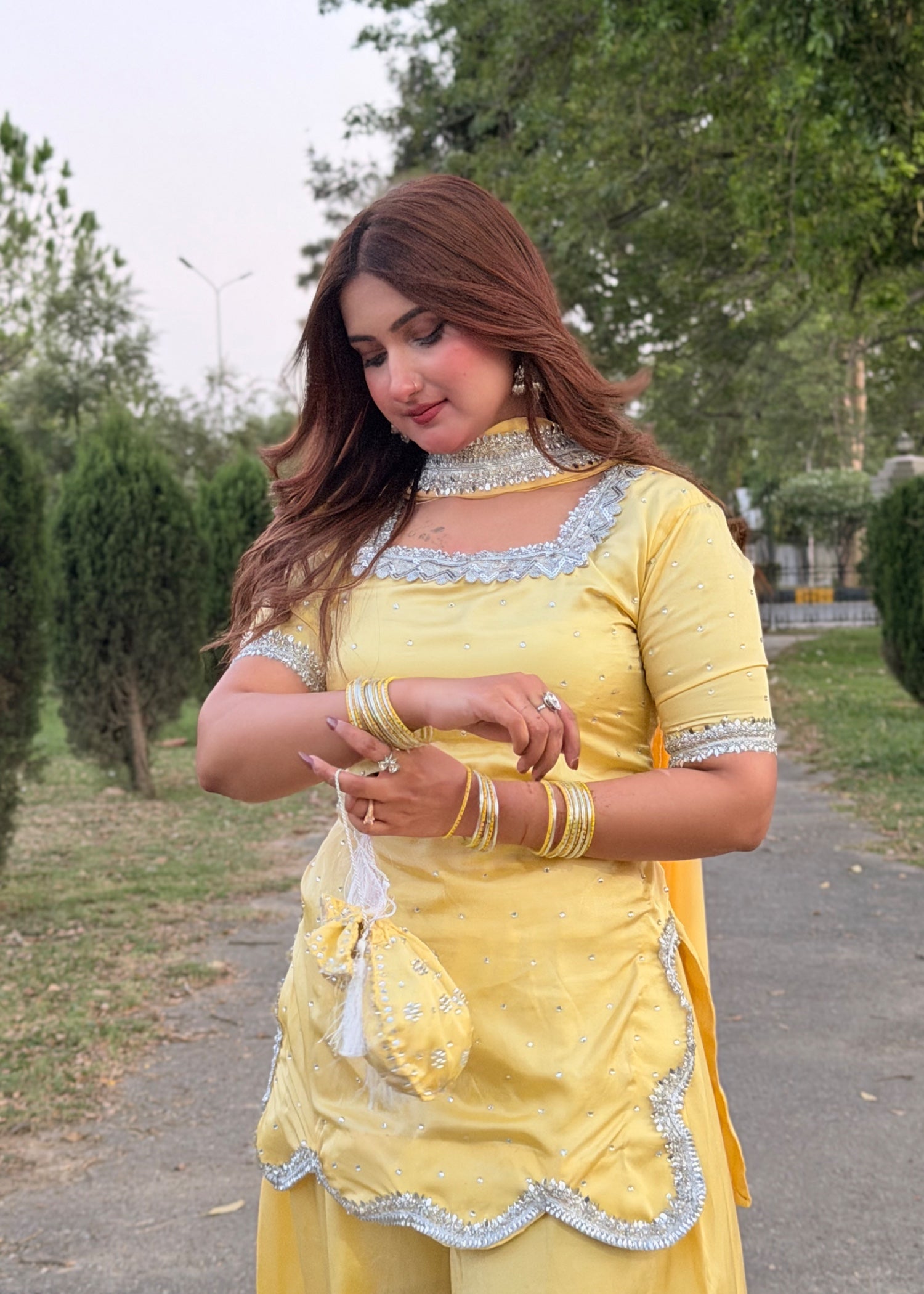pure silk Sharara in Butter