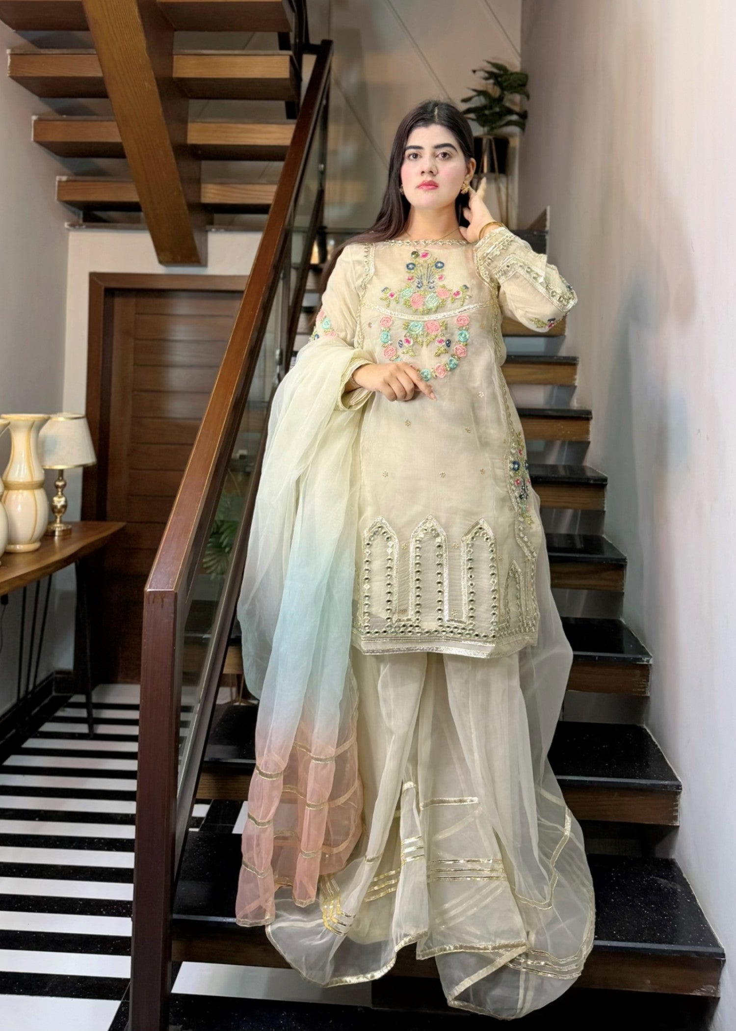 organza Sharara in Snow