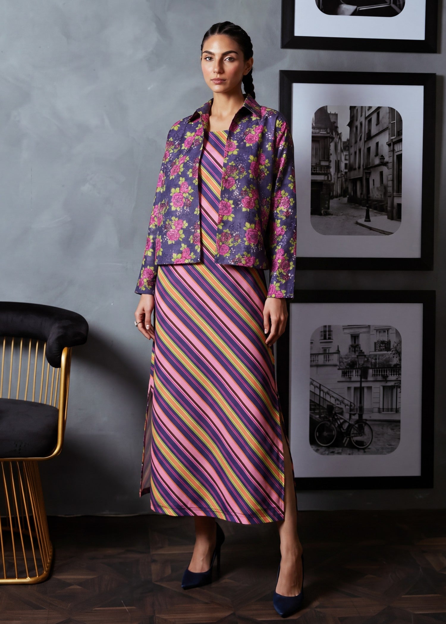 poly silk Kurti in Multi