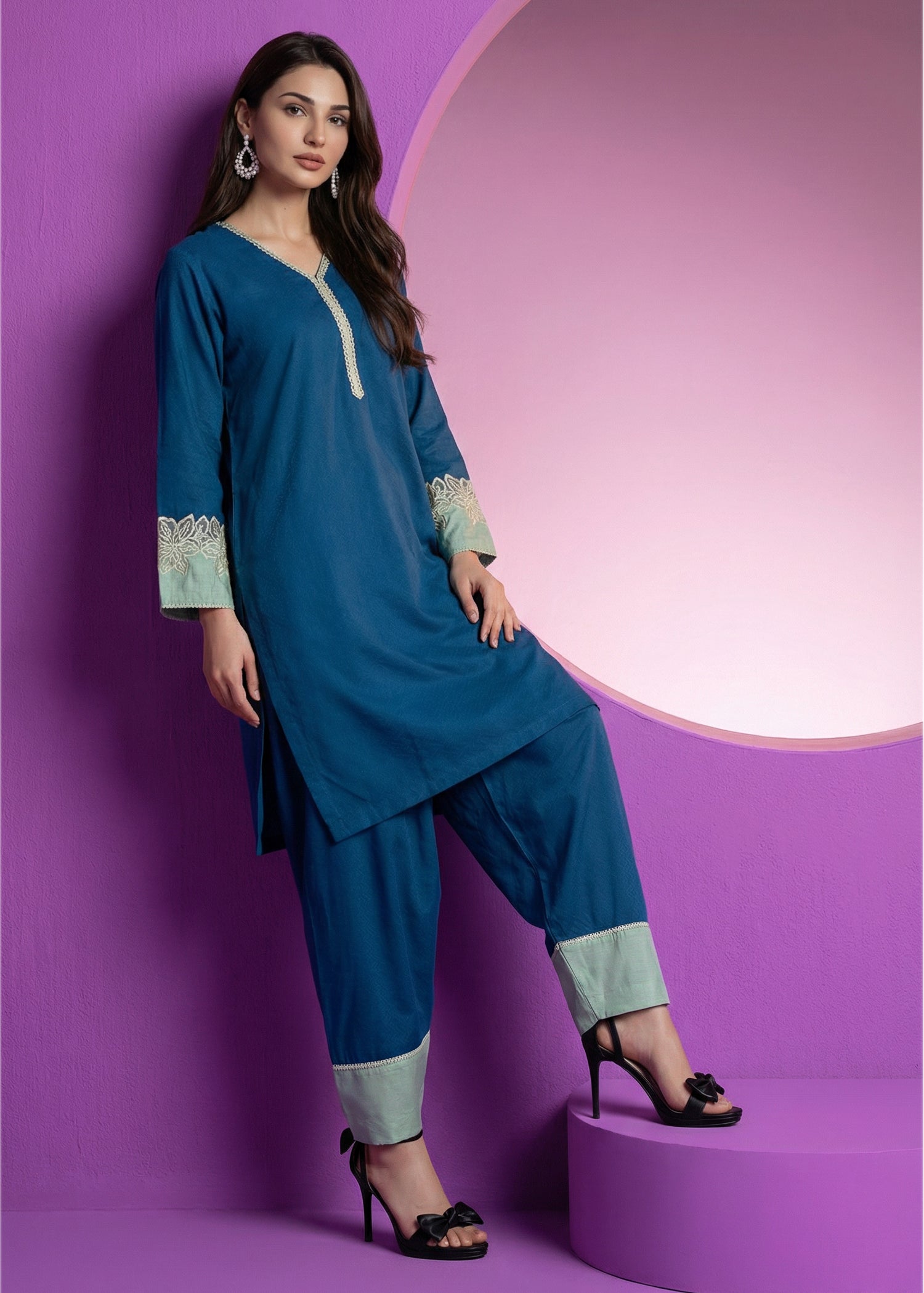 banarasi Kurta Set in Blue