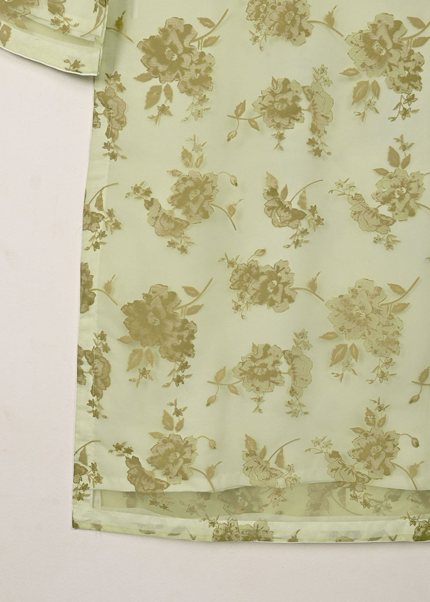 organza Kurta Set in Forest green, olive green