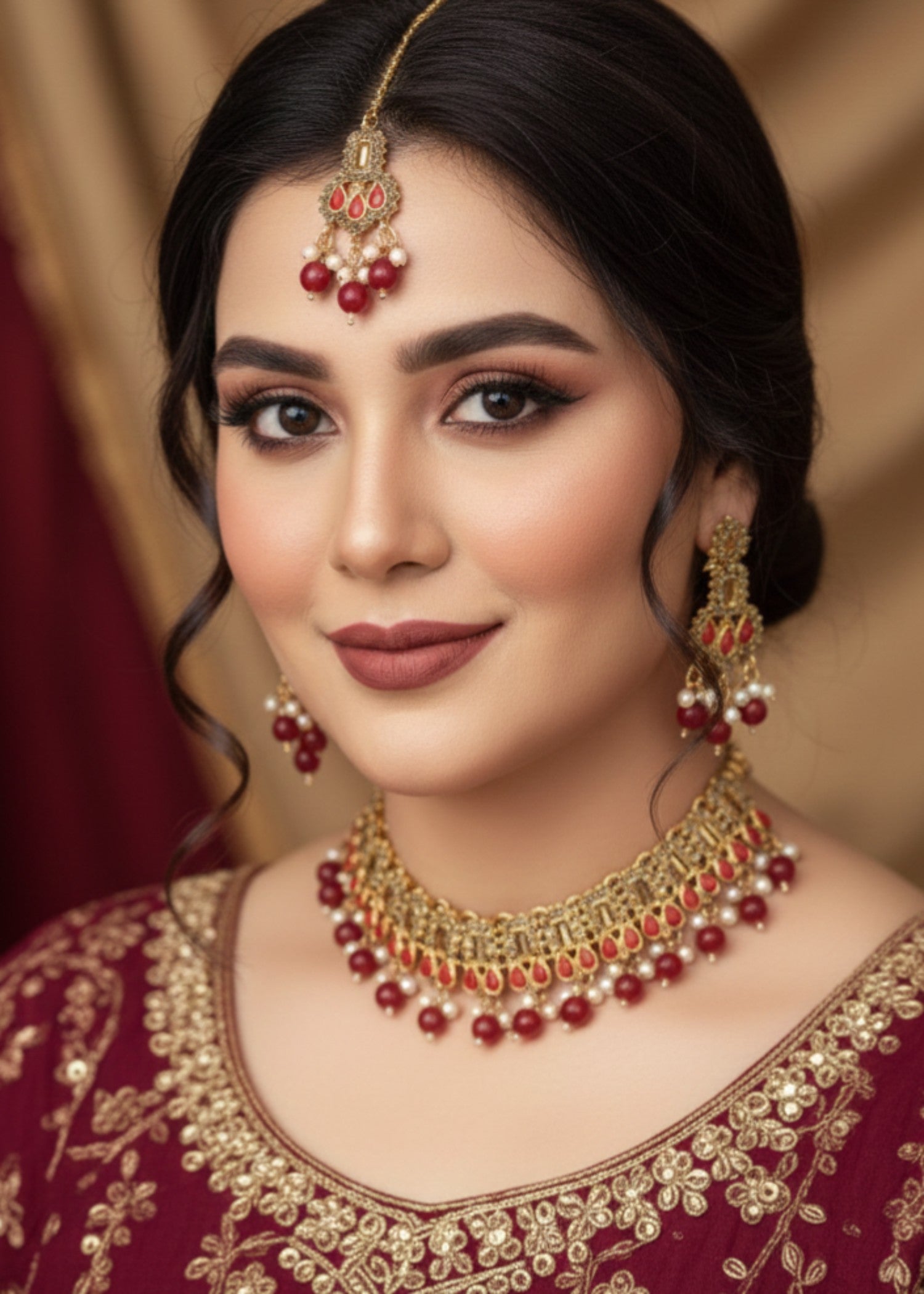 Choker in Claret Color by - Trendy Women Choker JJZ5398