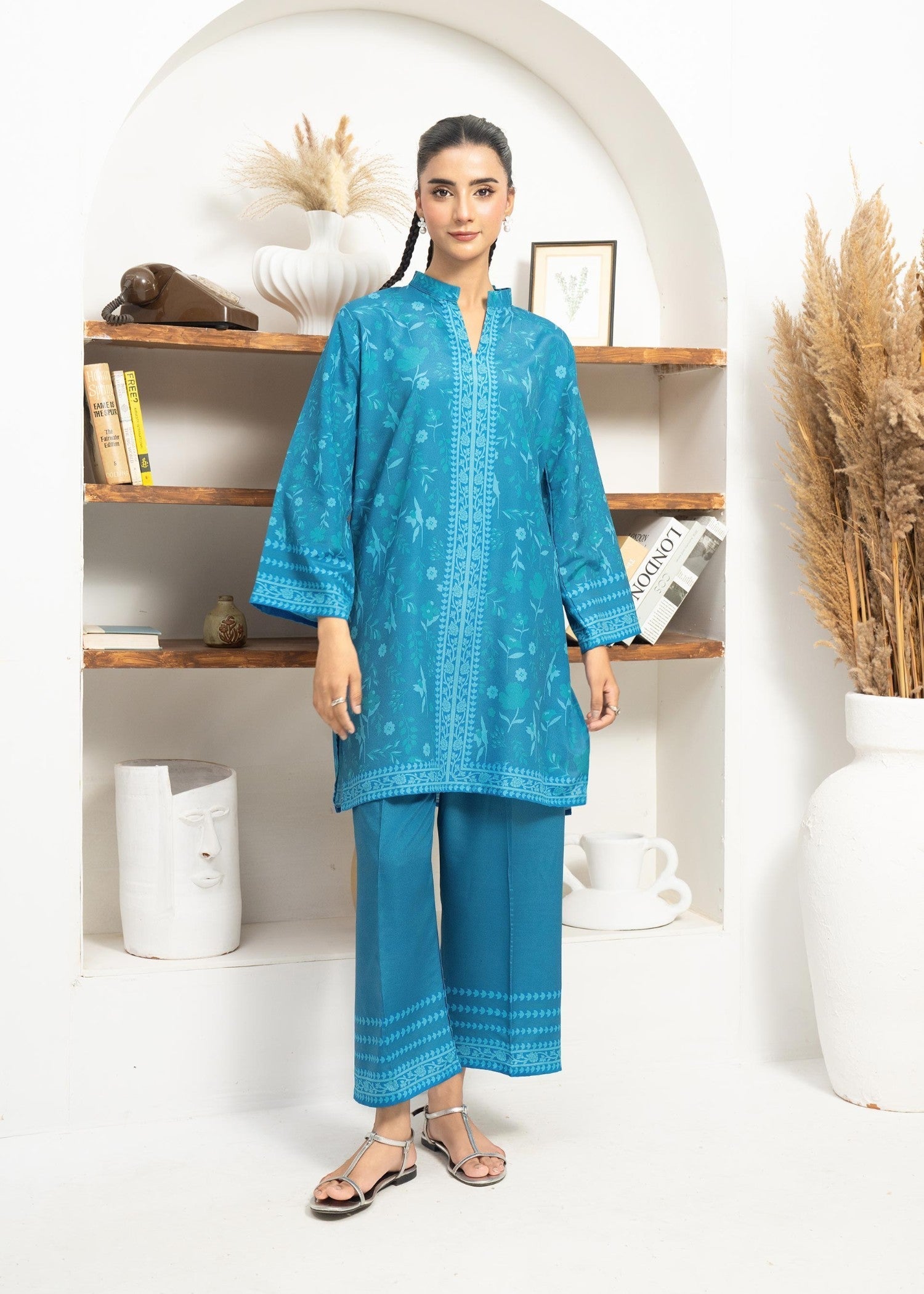 lawn Co Ord Sets in Ocean blue
