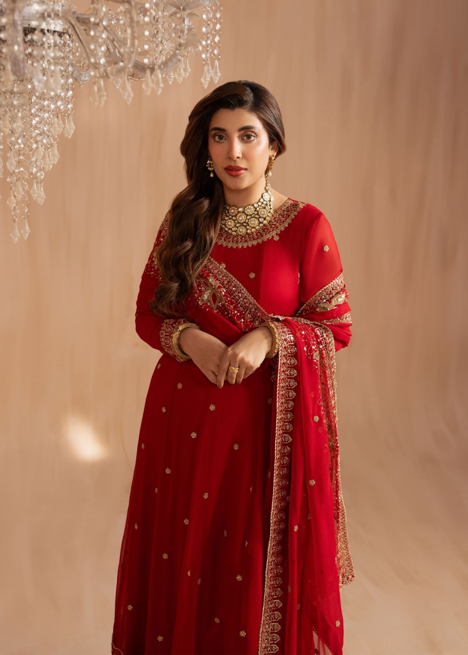 bemberg crinkle chiffon Maxi in Blood red