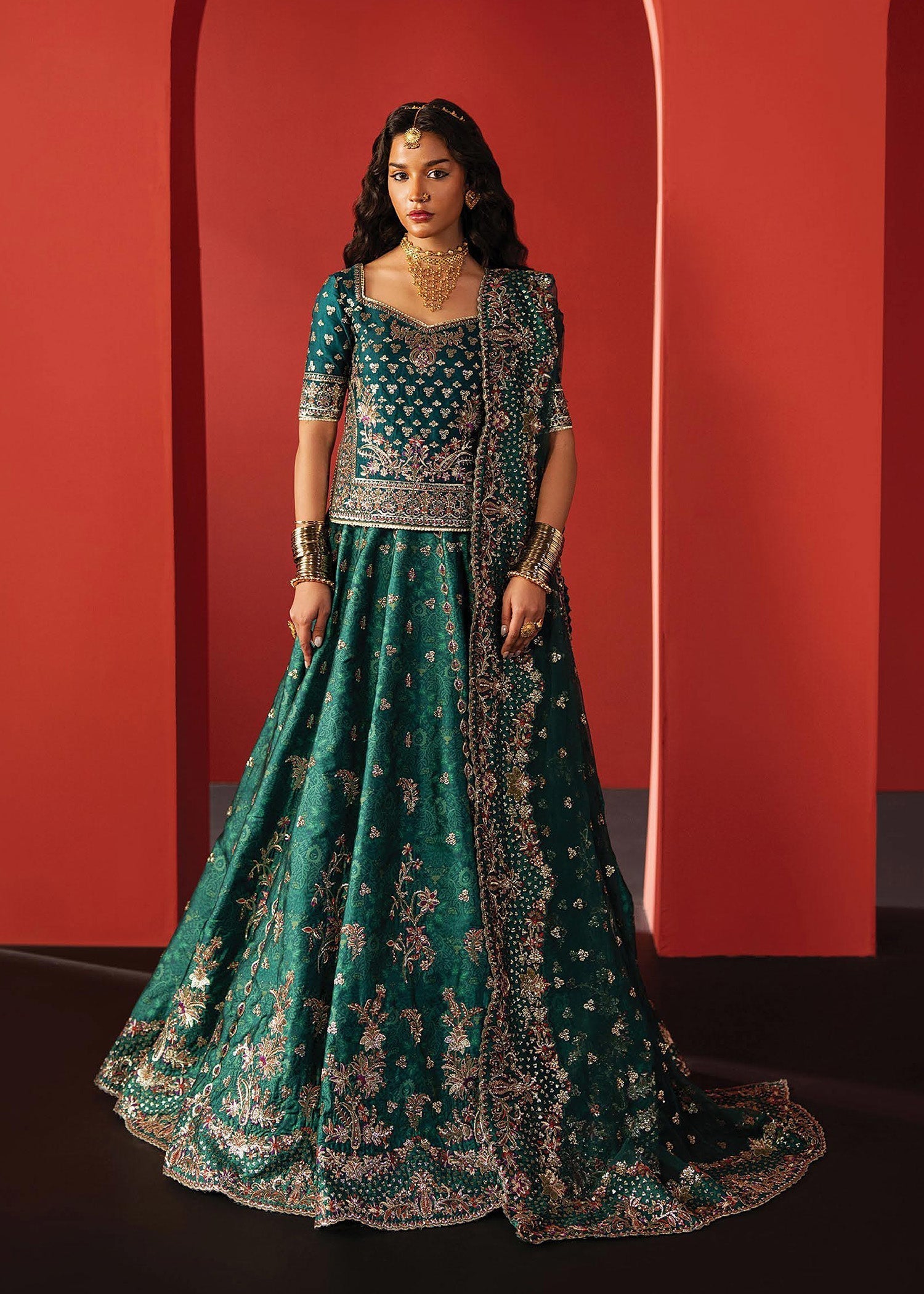 raw silk Unstitched in Green