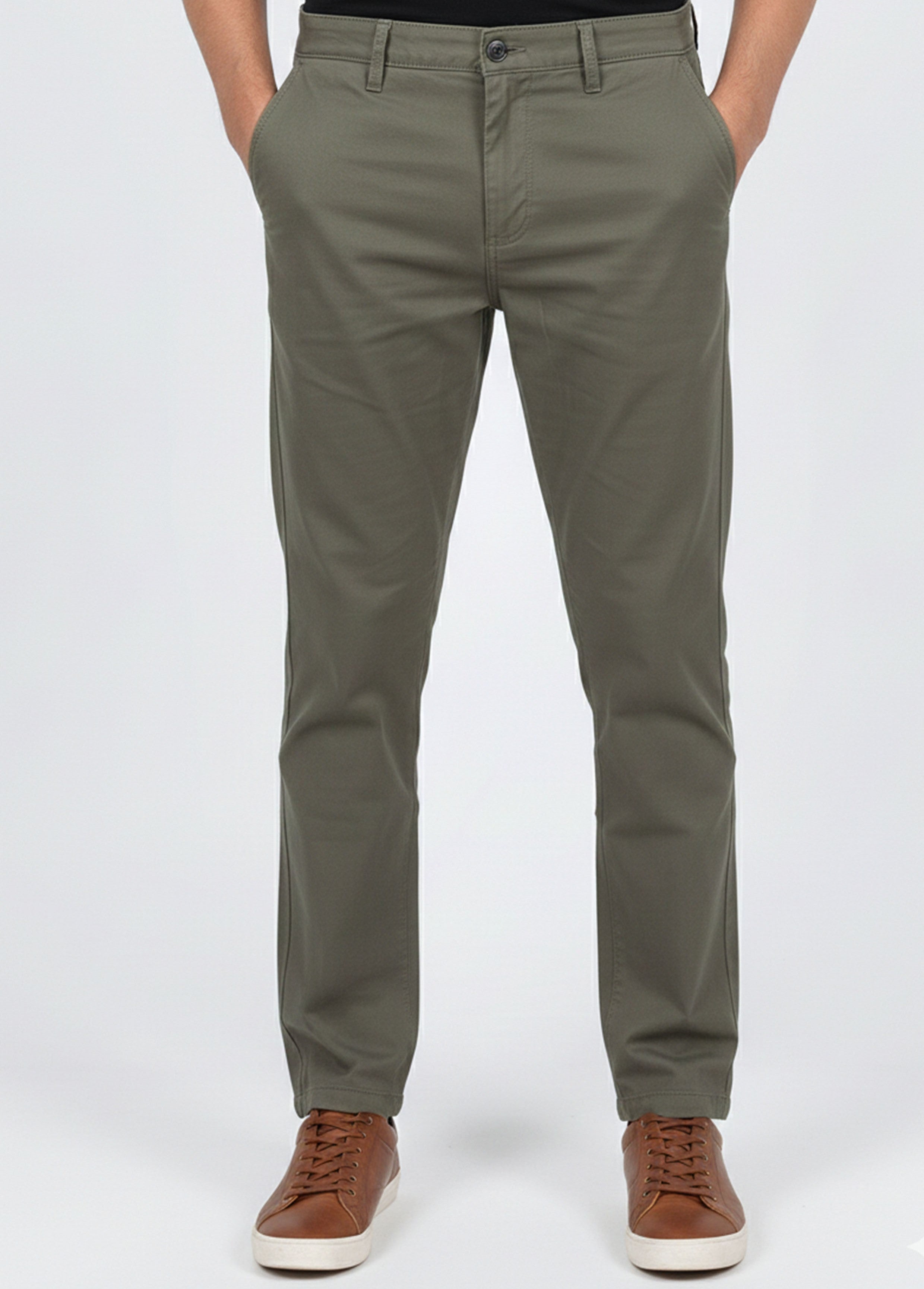 twill cotton Pants in Green