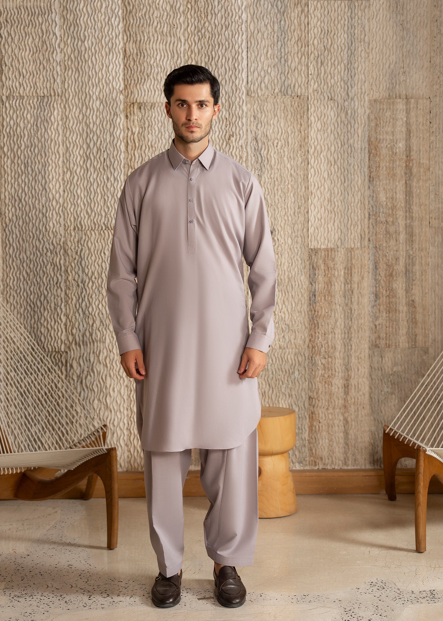 wash & wear Shalwar Kameez in Lavender by Buraq