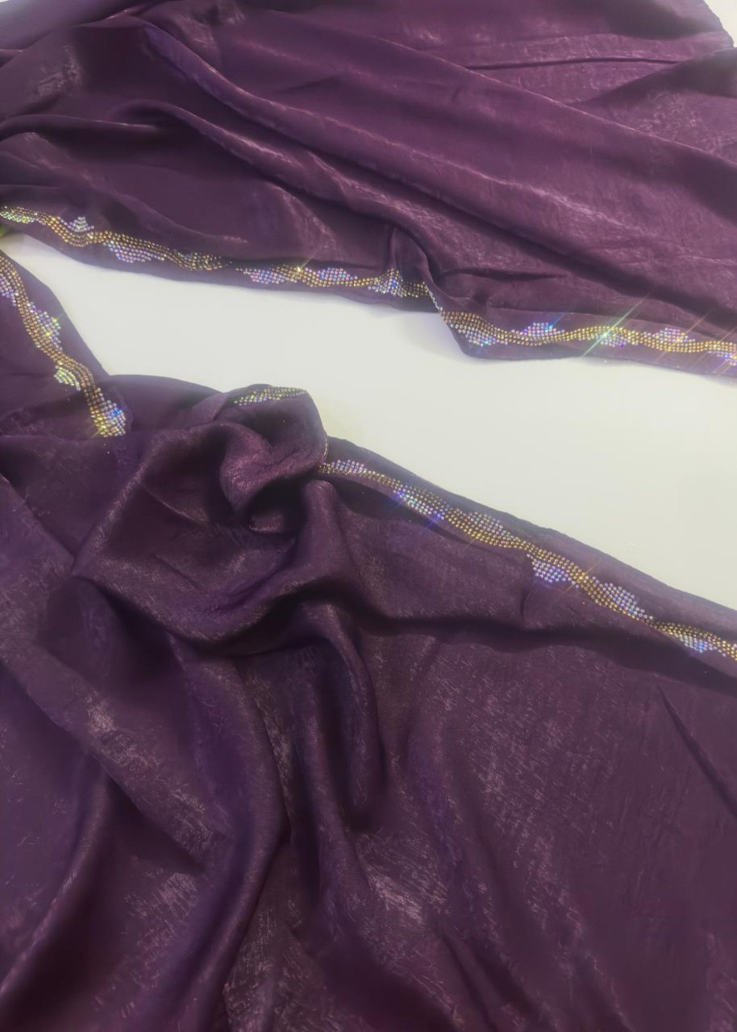 crushed velvet Hijab in Purple