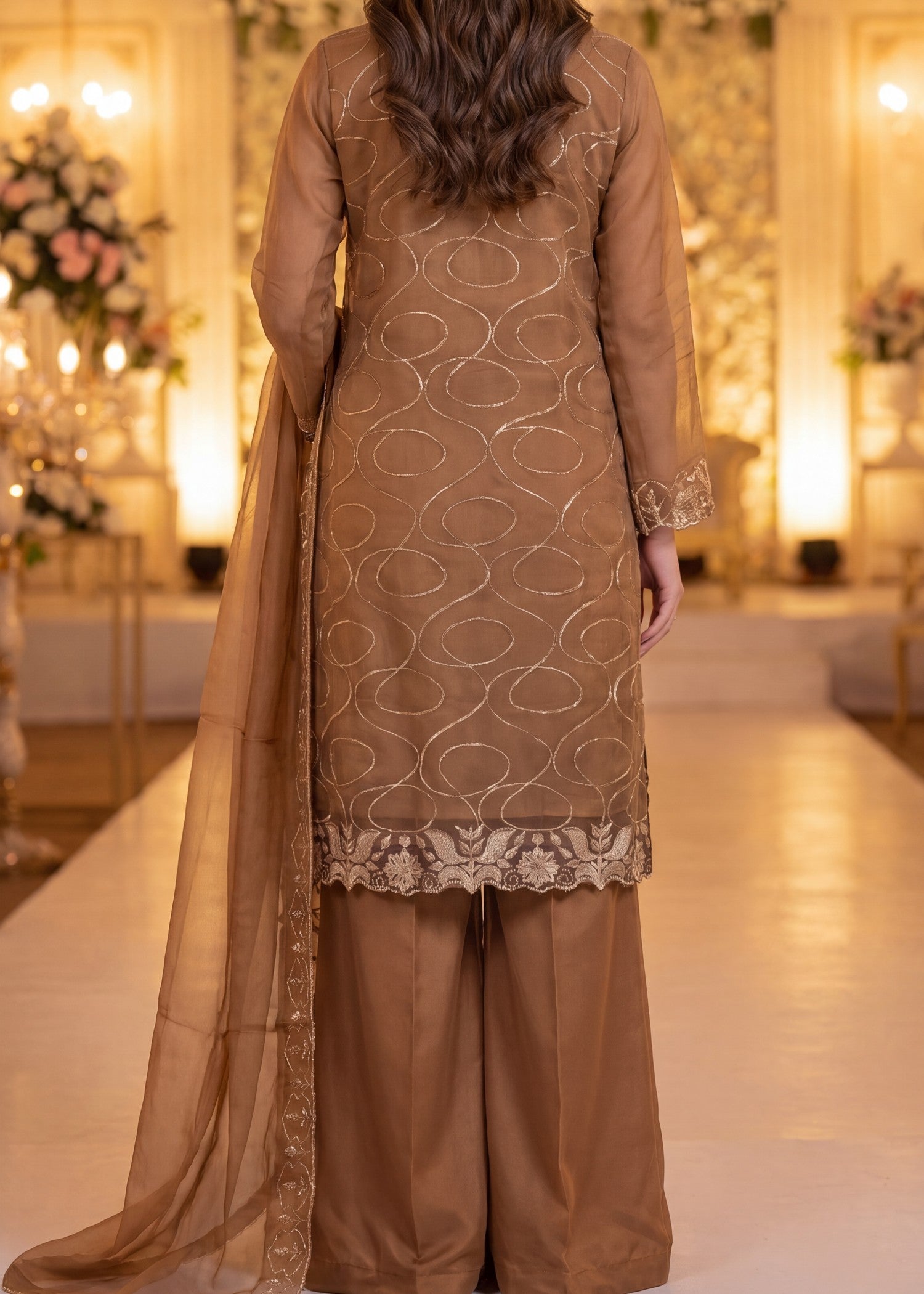 chiffon Unstitched in Brown