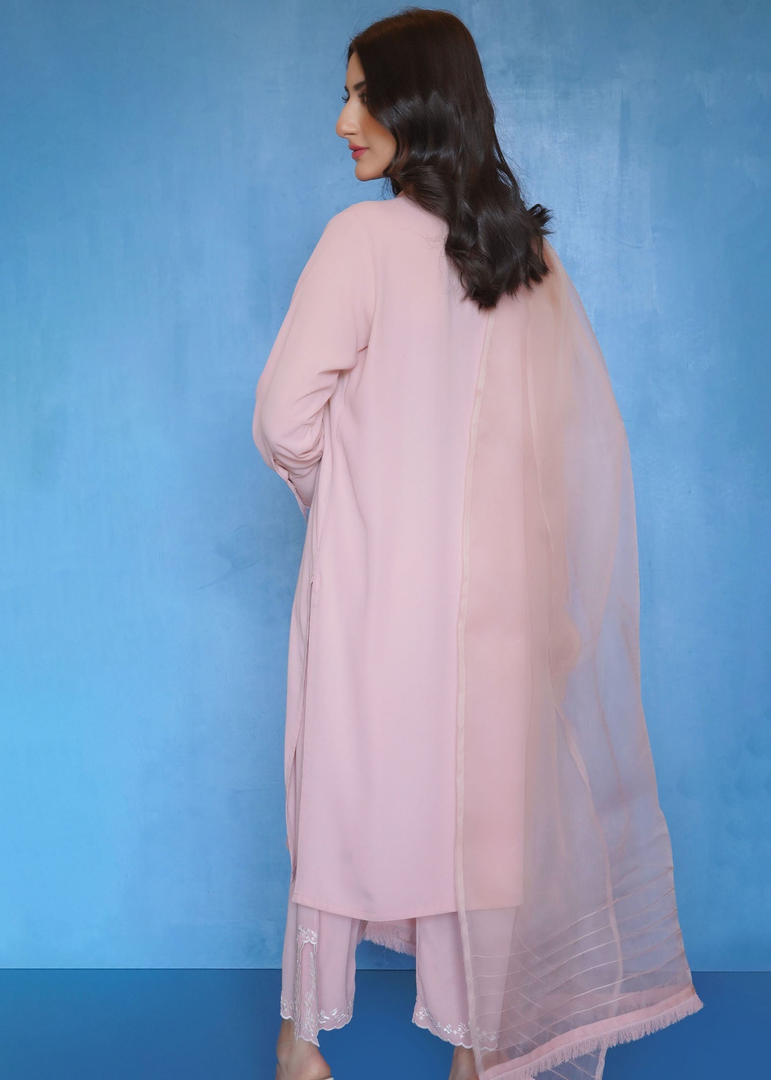 georgette Kurta Set in Blush pink