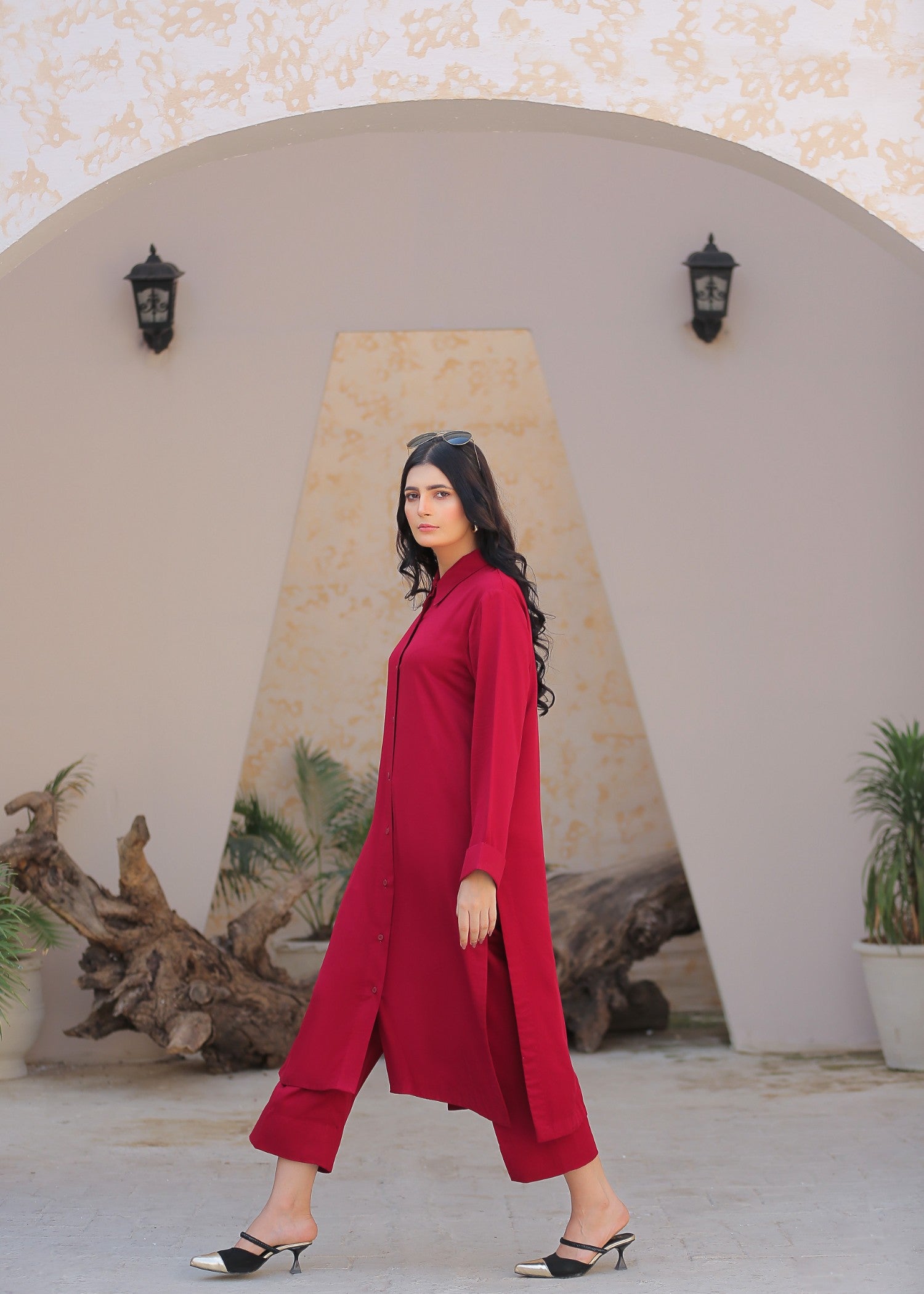 marina Co ord Sets in Maroon