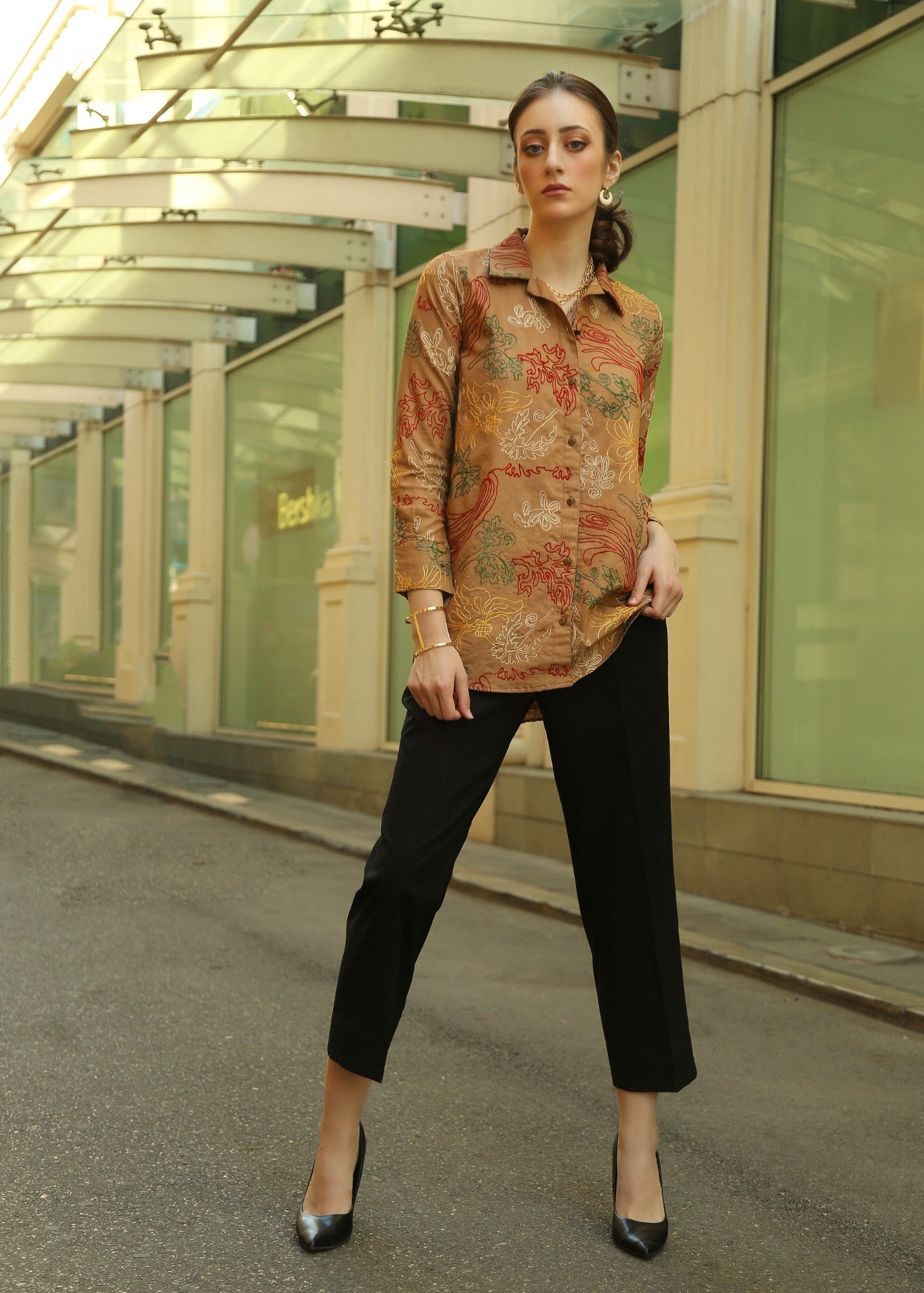 khaddar Tunic in Brown