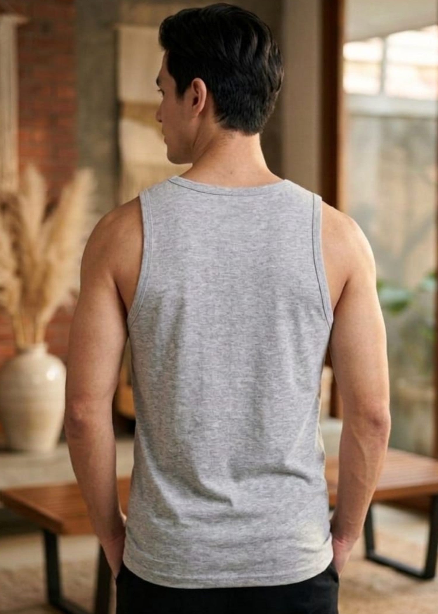 cotton Tank Top in Pastel grey