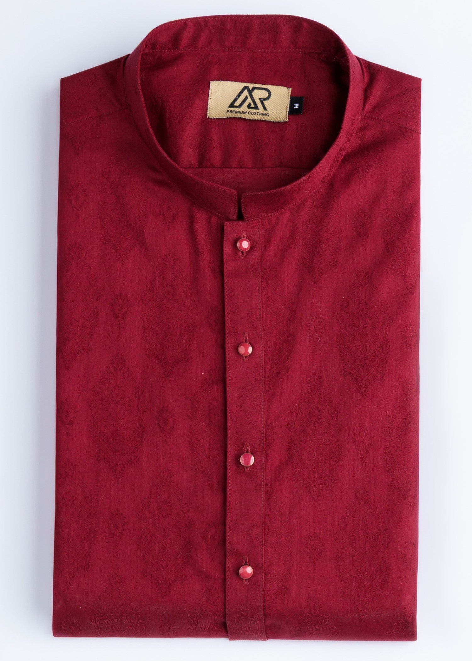 self jacquard Kurta in Maroon
