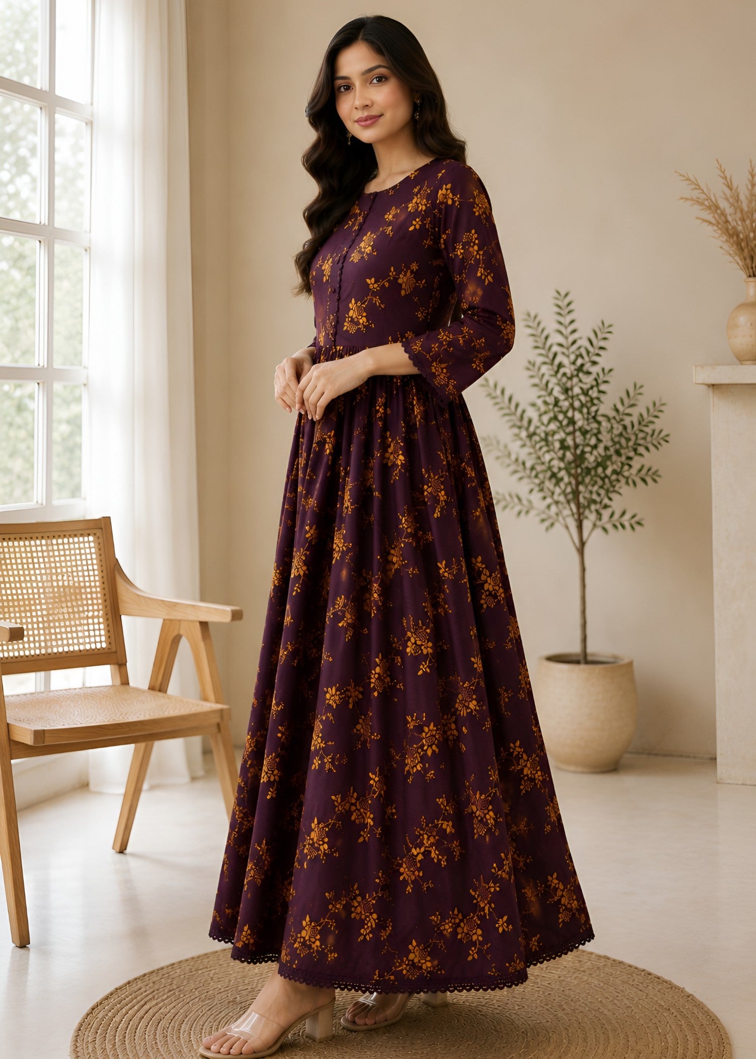 linen Maxi in Purple