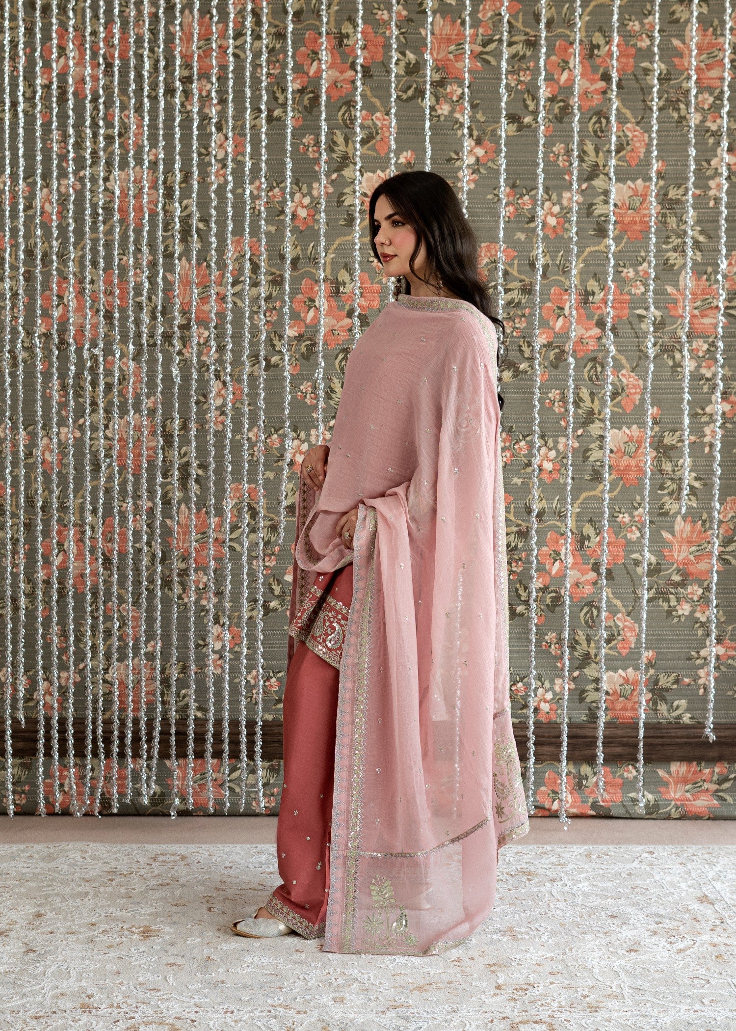 lawn Kurta Set in Light pink, taffy pink