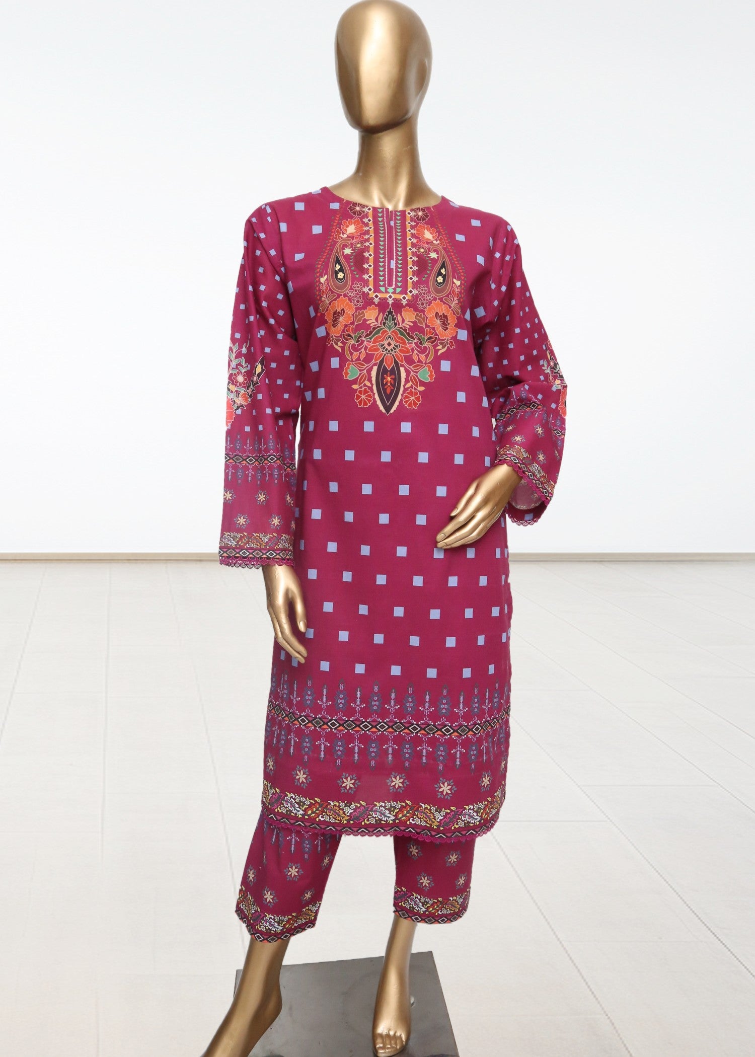 lawn Kurta Set in Multi, lusty gallant