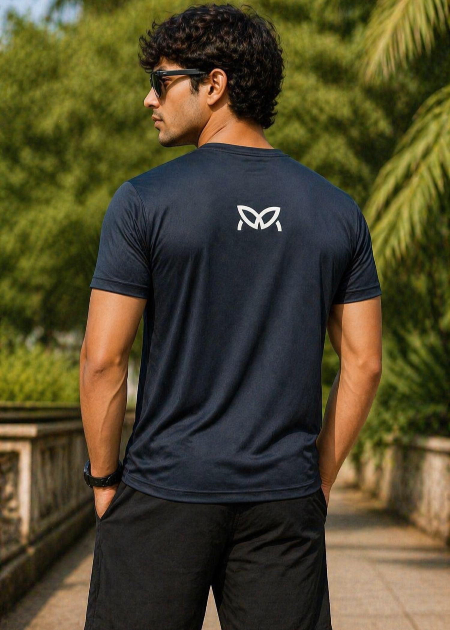polyester T Shirt in Midnight blue