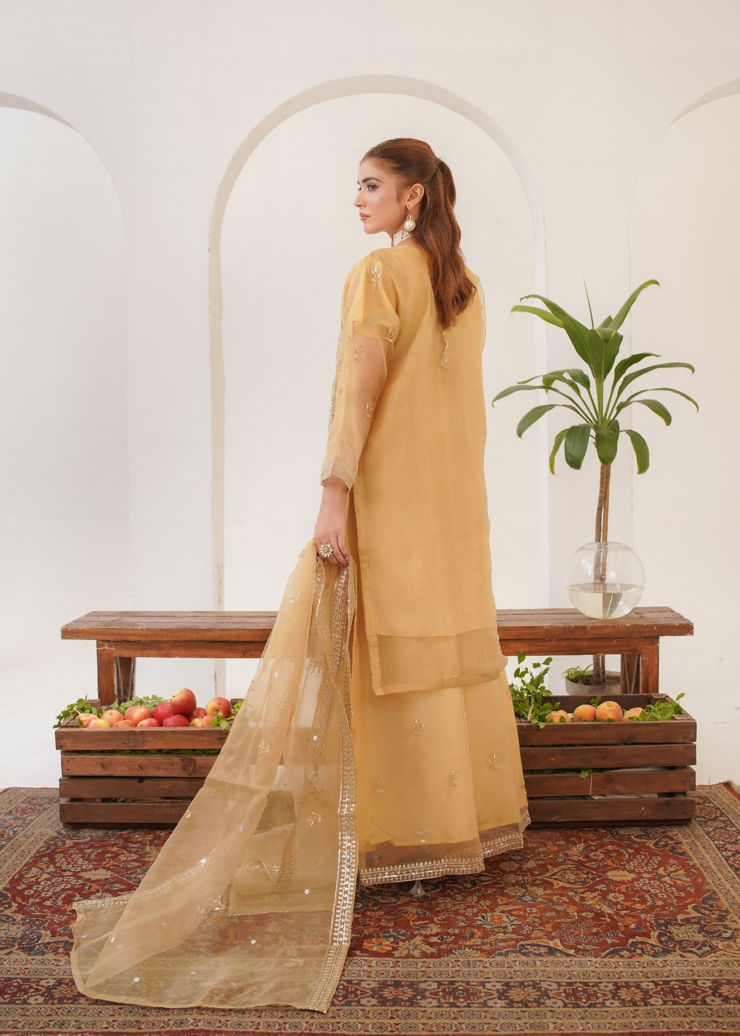 organza Sharara in Beige