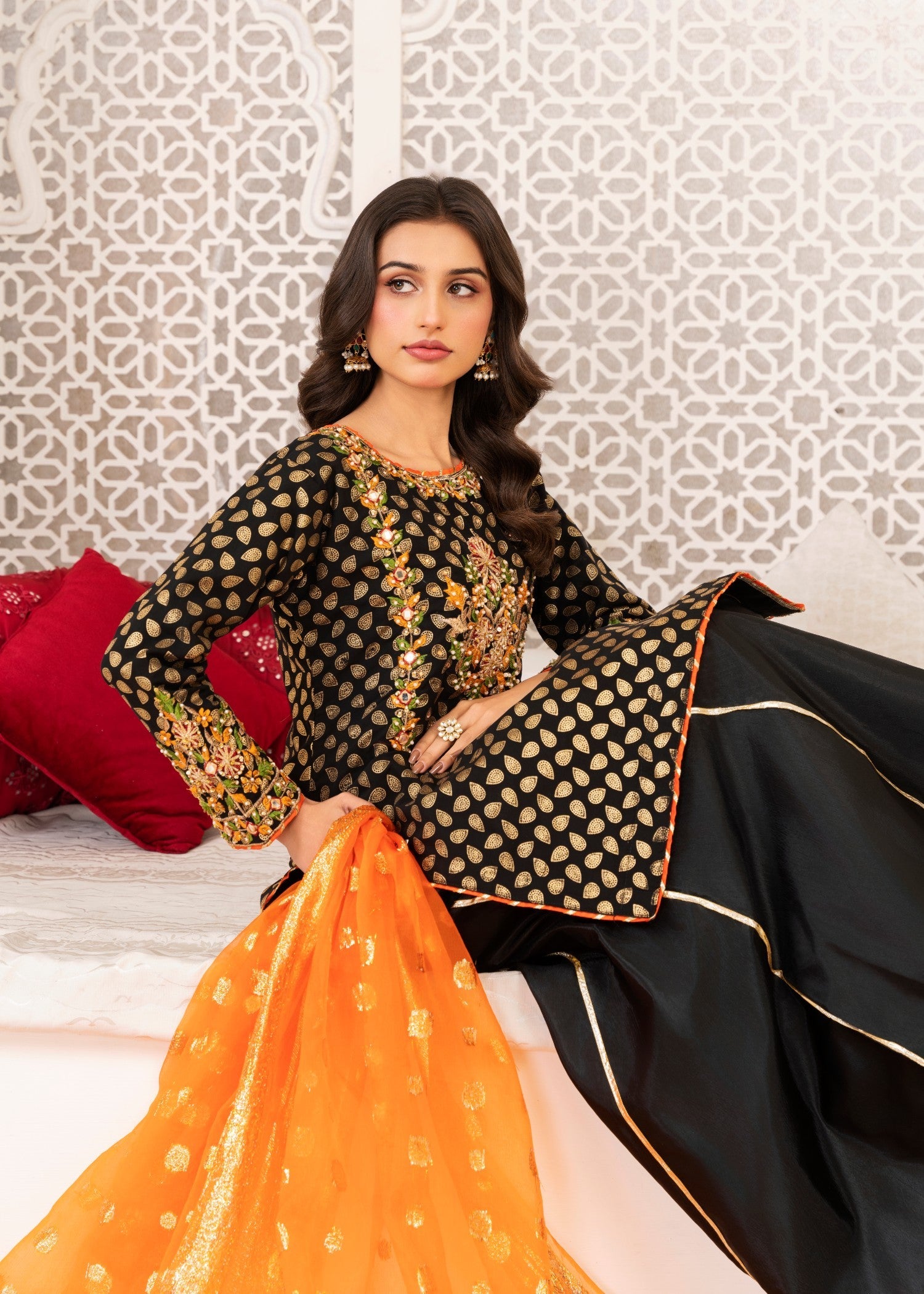 chiffon Sharara in Black