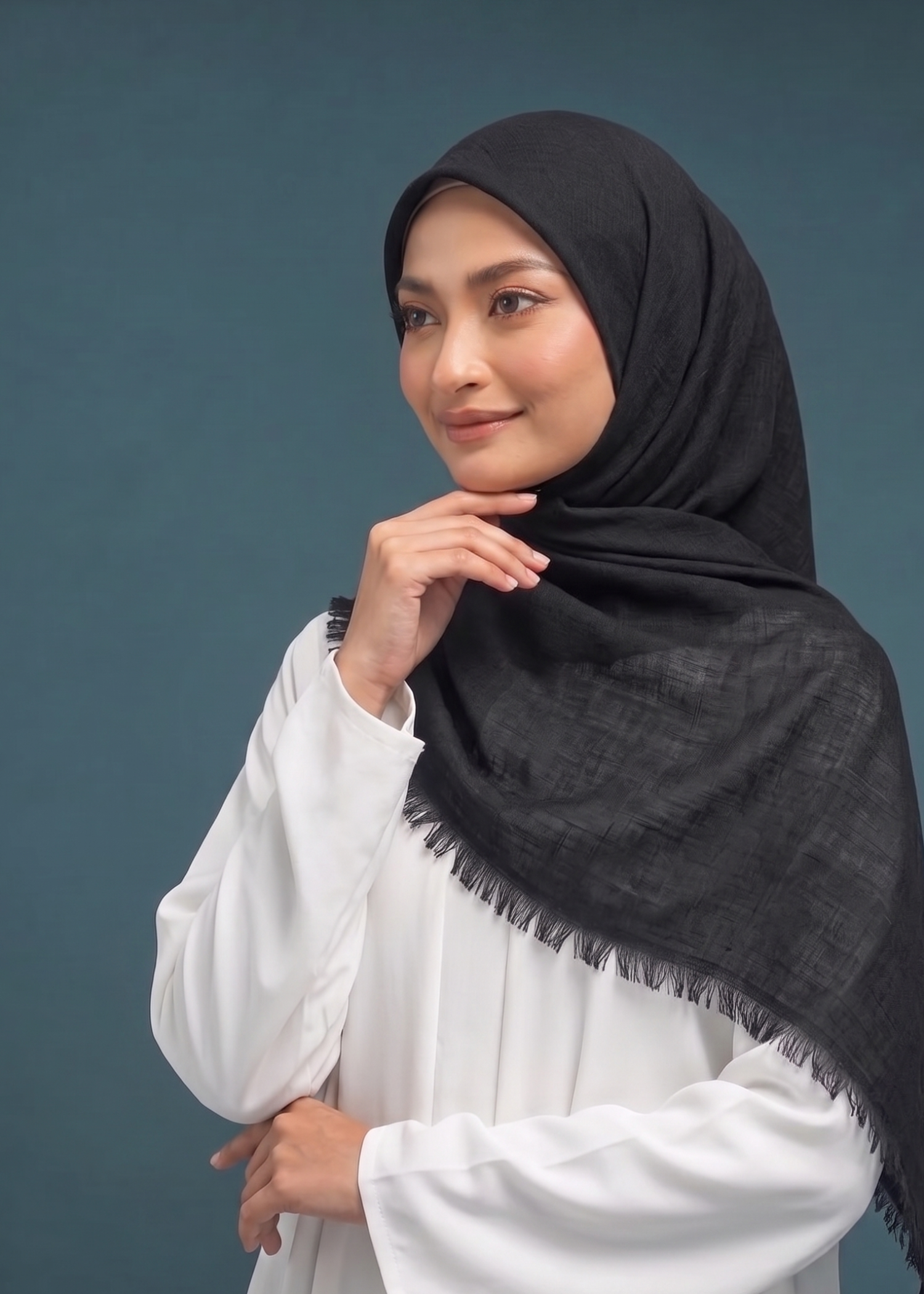 lawn Hijab in Black