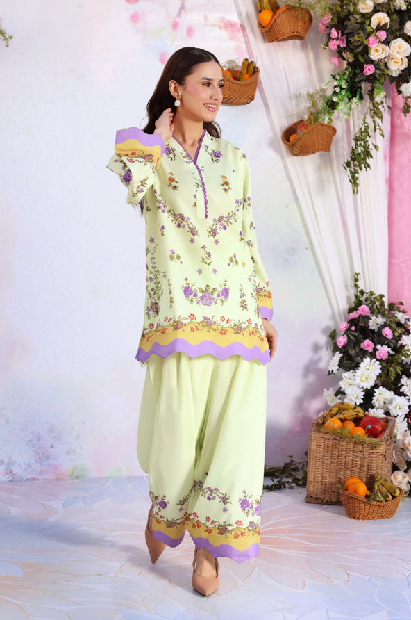 swiss lawn Co Ord Sets in Light yellow