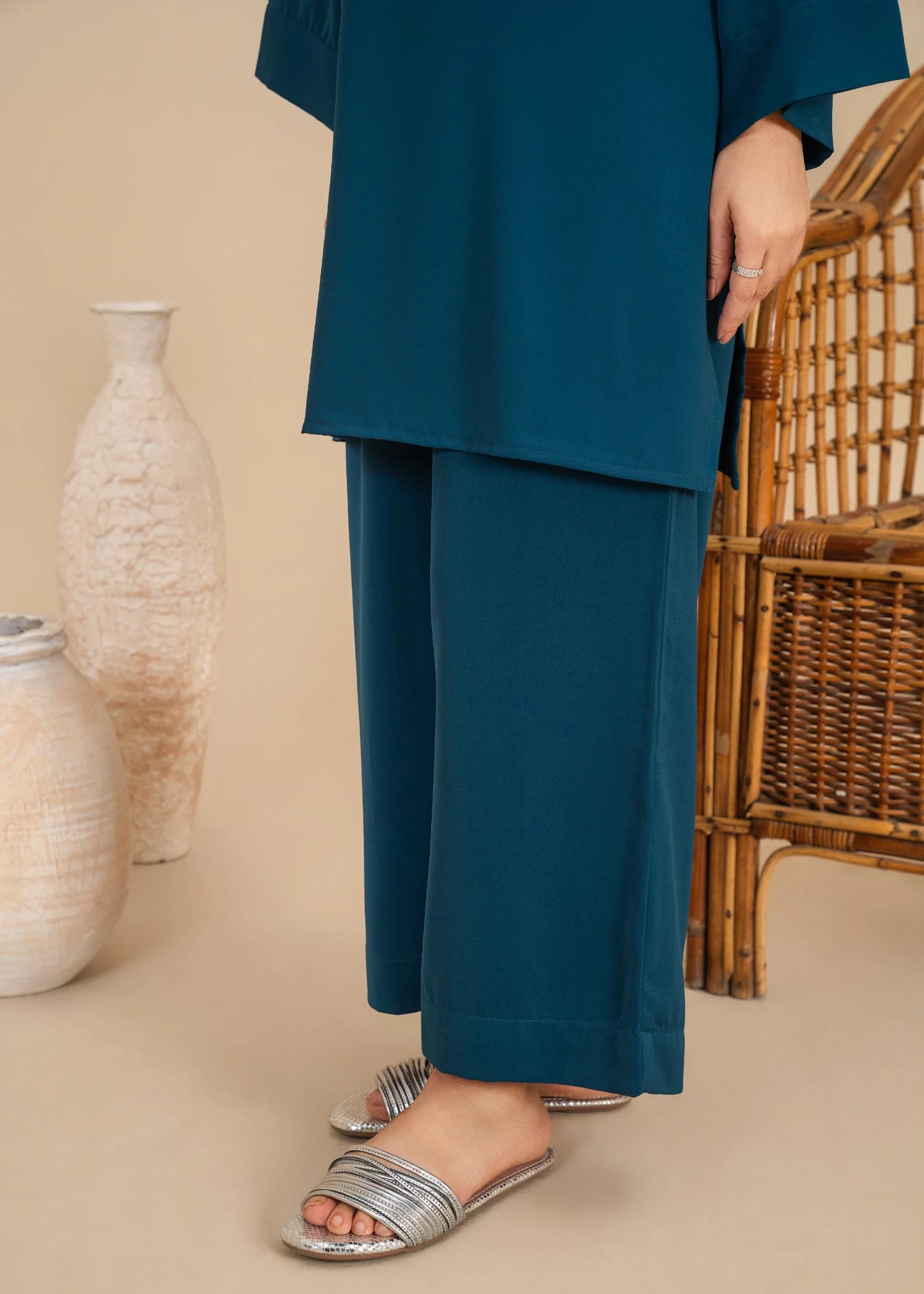 twill polyester Co Ord Sets in Teal