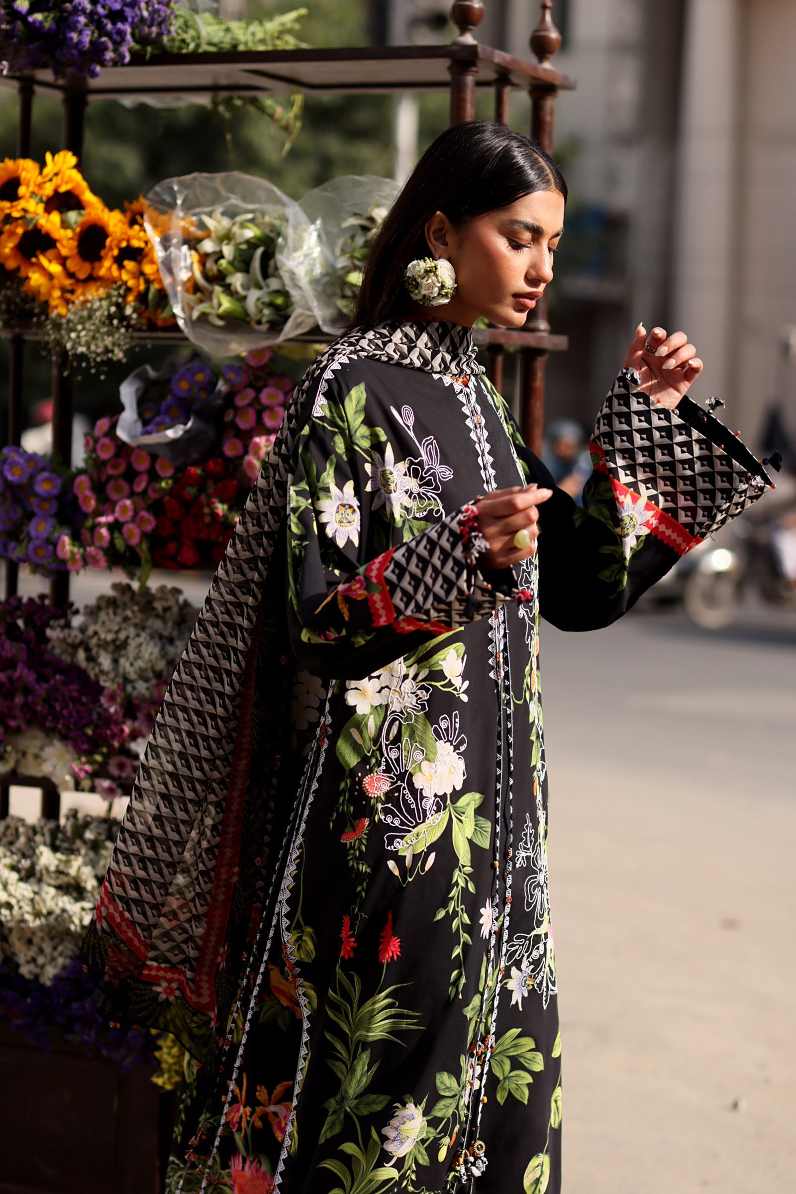 Festive Luxury Lawn – Midnight Bloom (Z-04)