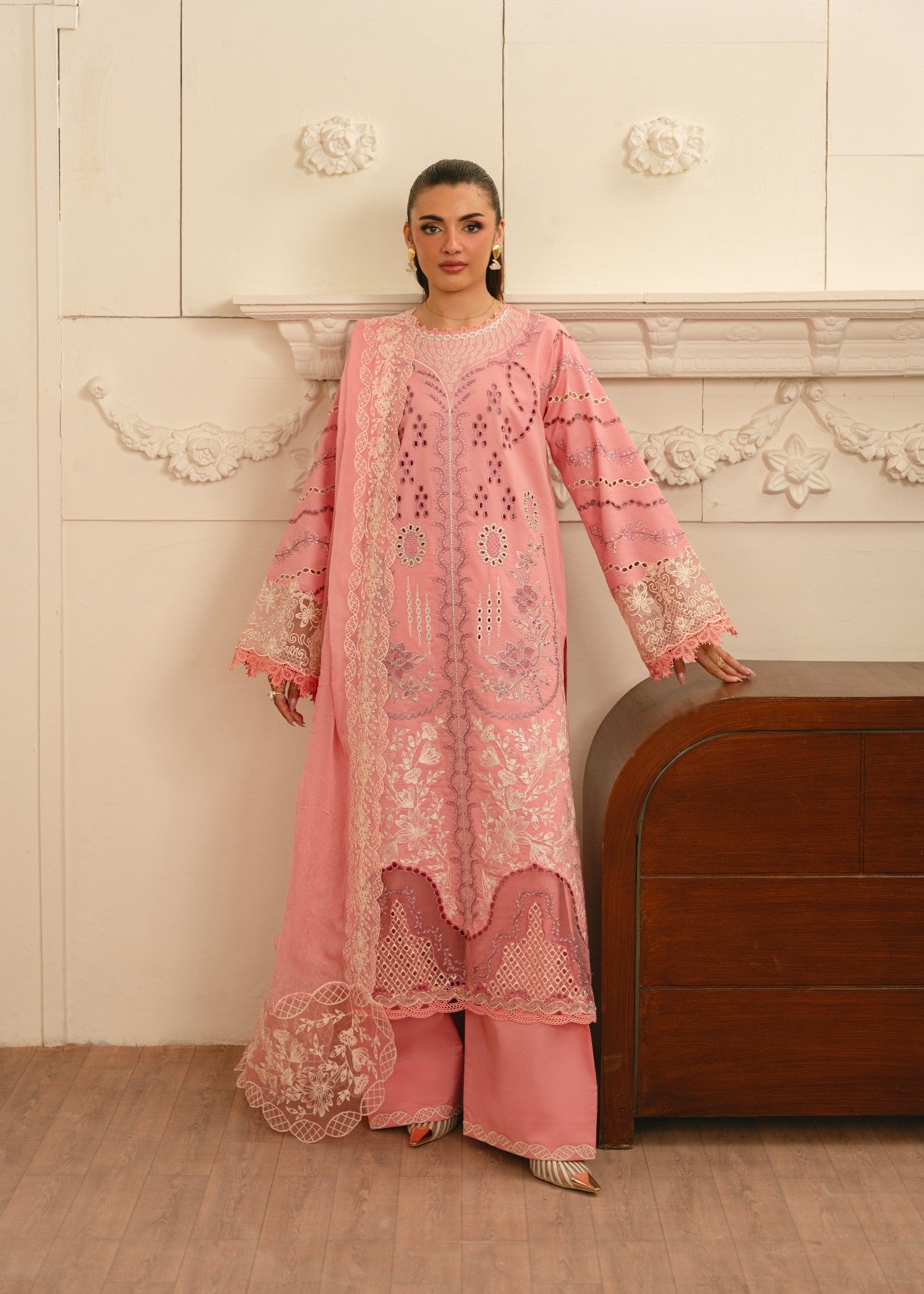 lawn Unstitched in Pink