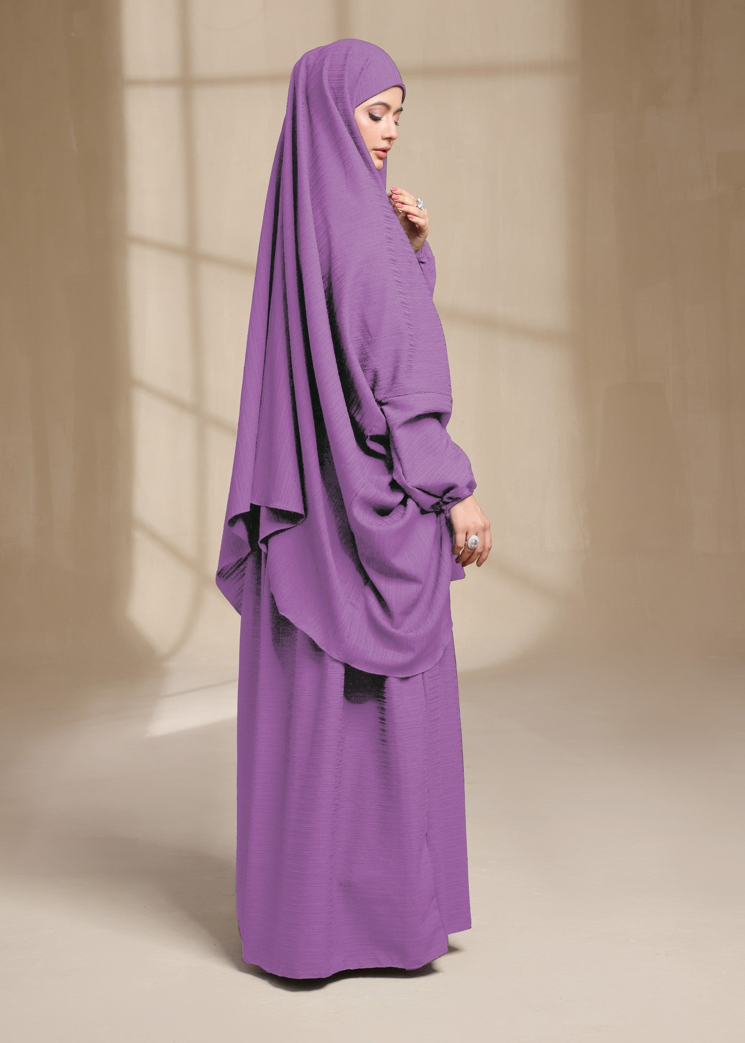georgette Jilbab in Bright lavender