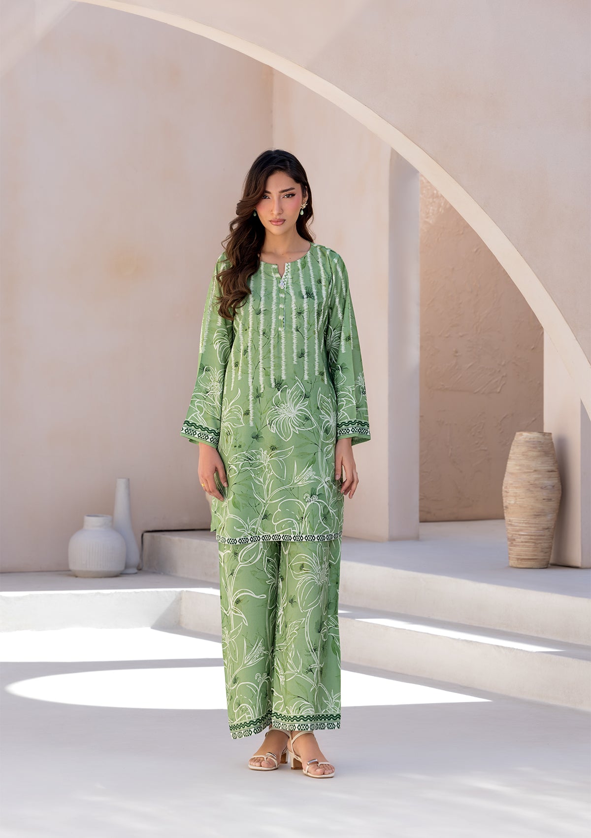 lawn Co Ord Sets in Yellow green