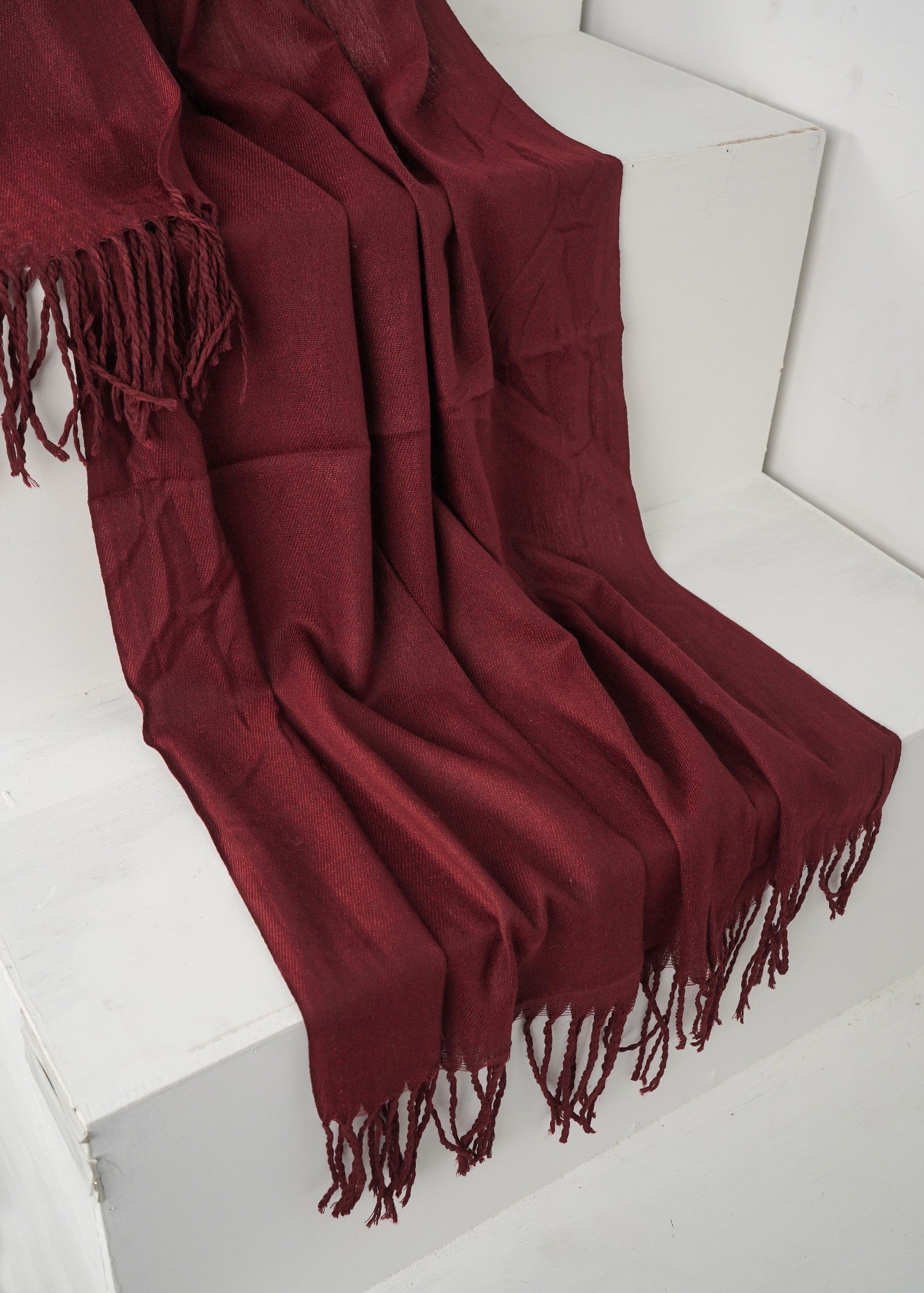 cashmere wool Hijab in Burgundy