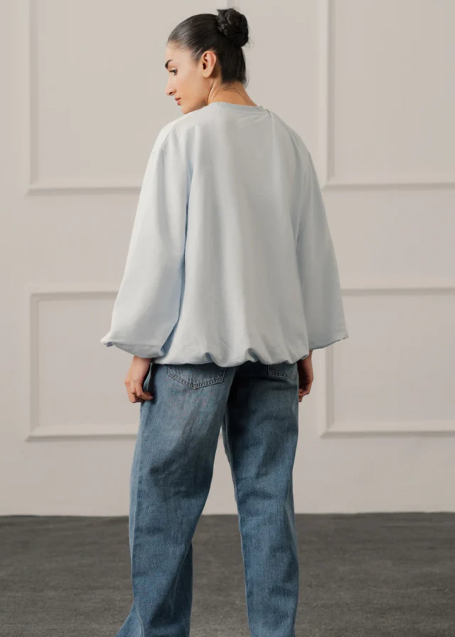 cotton Sweatshirt in Sky blue
