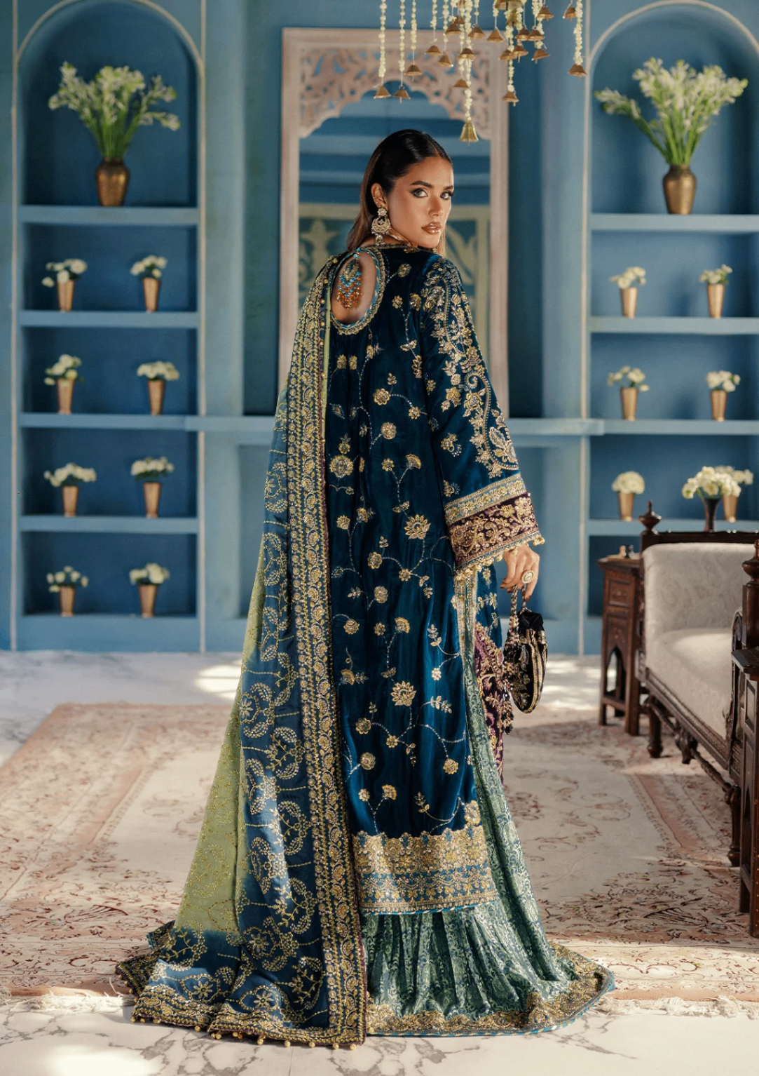 velvet Unstitched in Sapphire blue