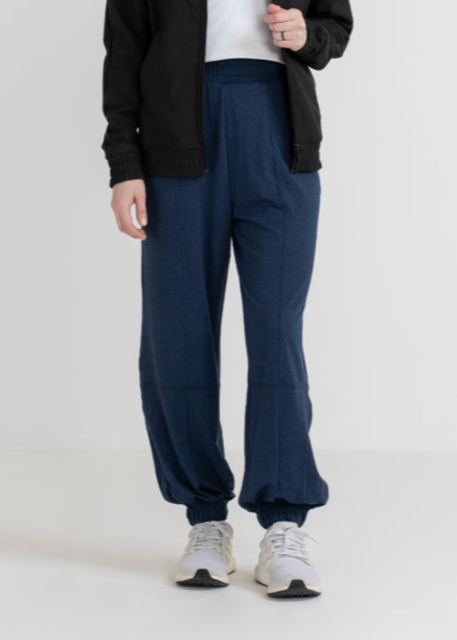 polyester-spandex Trousers in Navy blue