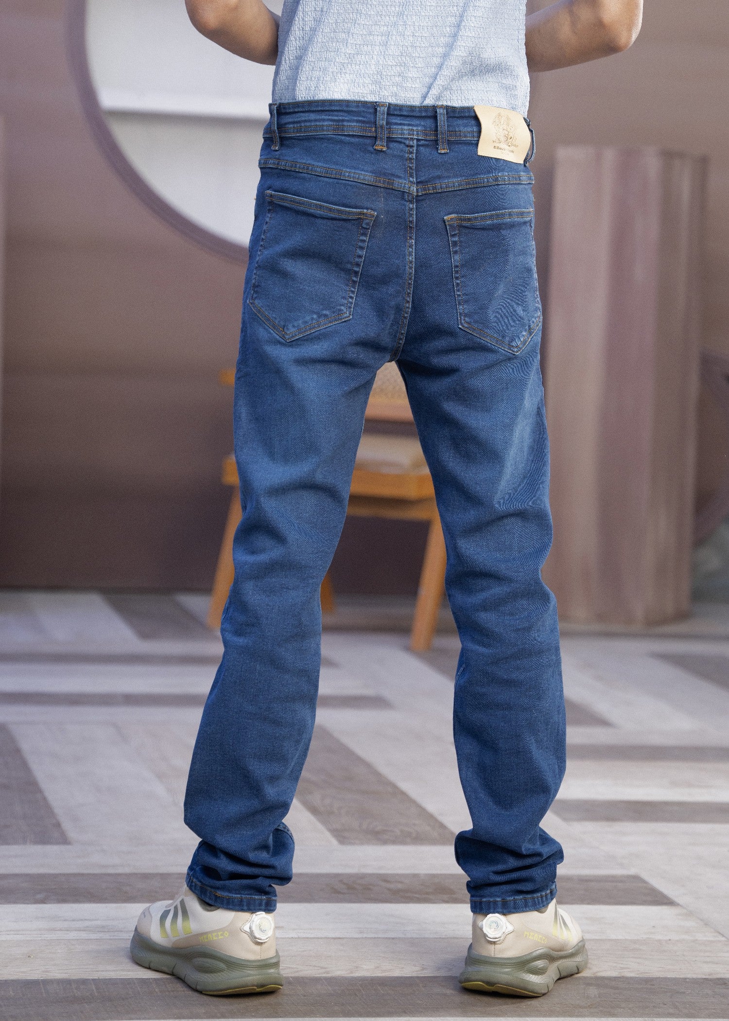 cotton Jeans in Ocean blue
