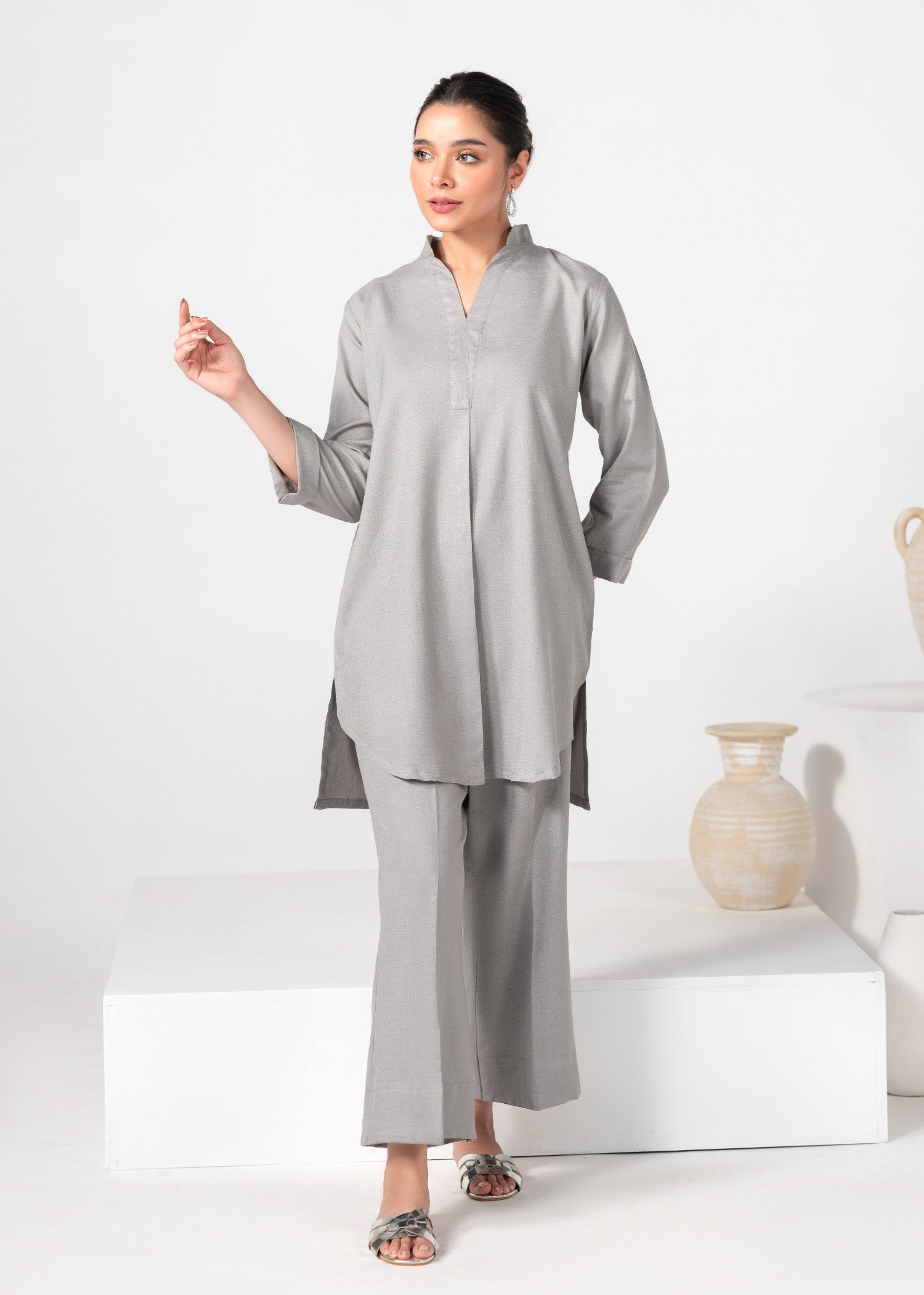 karandi Co ord Sets in Grey