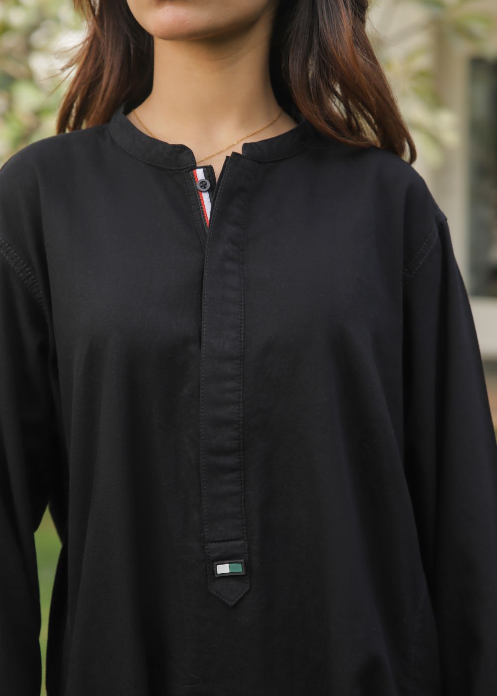 denim Kurti in Black