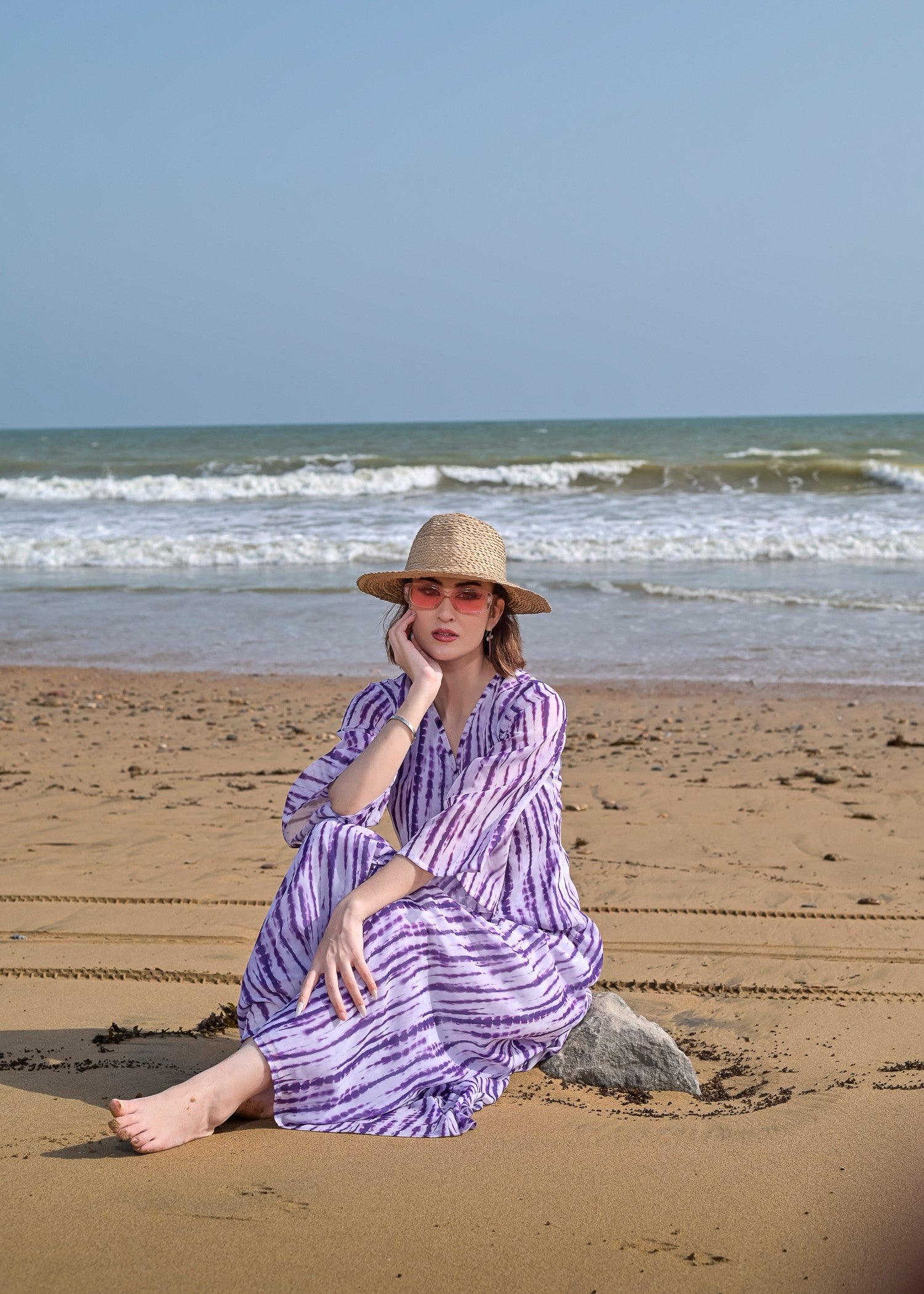 chiffon Dress in Purple